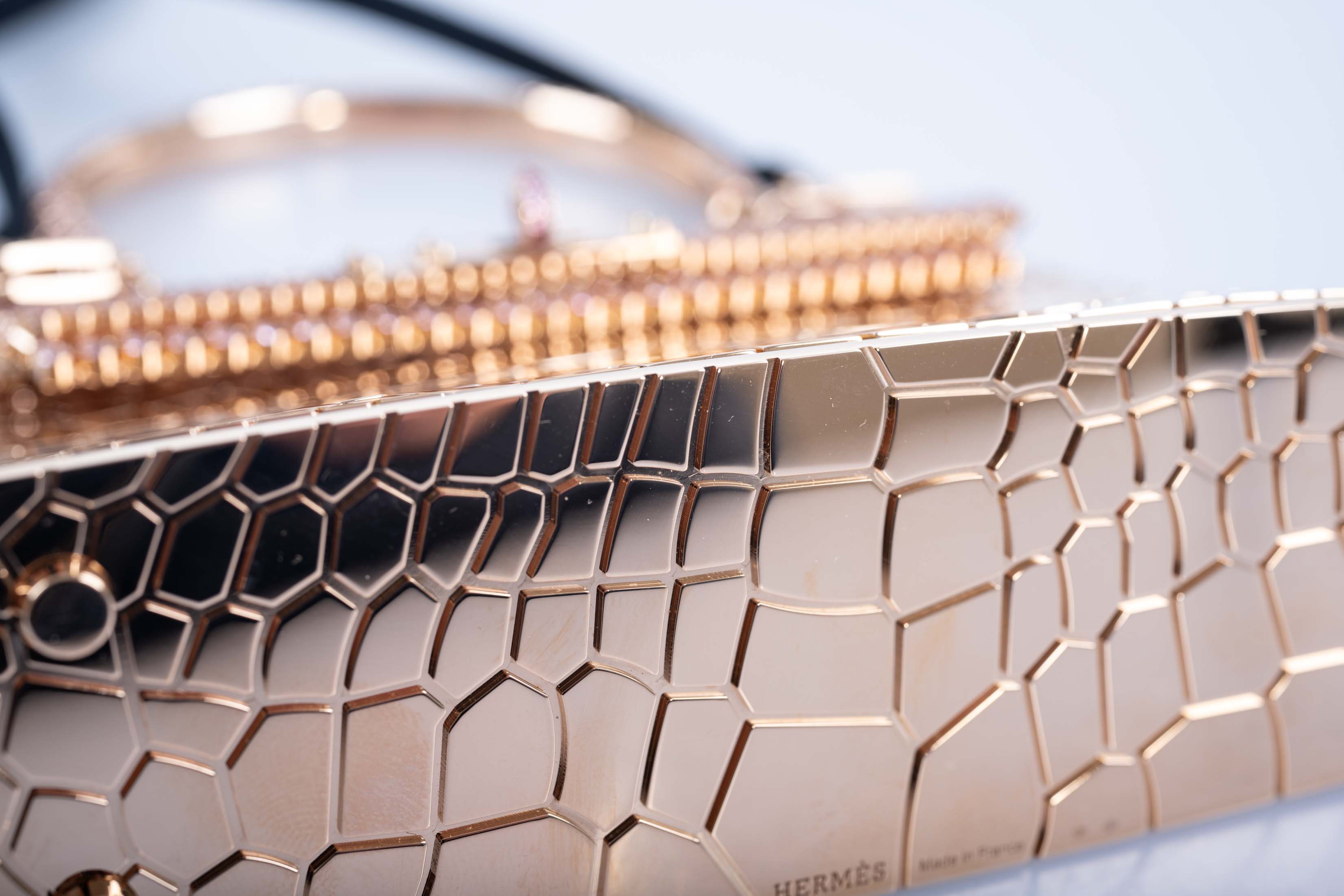 Hermès Mini Sac Bijou Kelly 18K Rose Gold 80ct Pink Sapphire Pierre Hardy