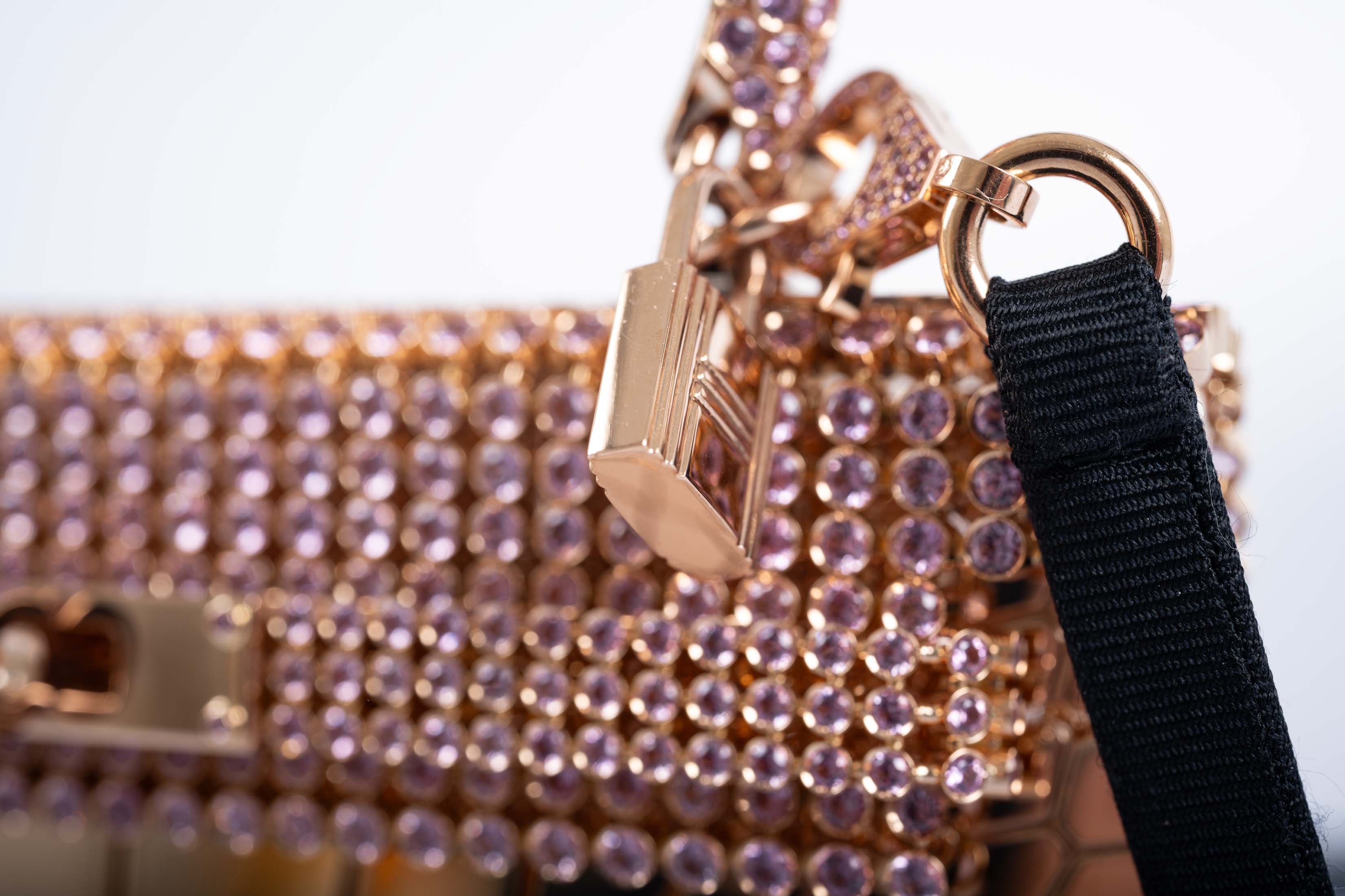 Hermès Mini Sac Bijou Kelly 18K Rose Gold 80ct Pink Sapphire Pierre Hardy