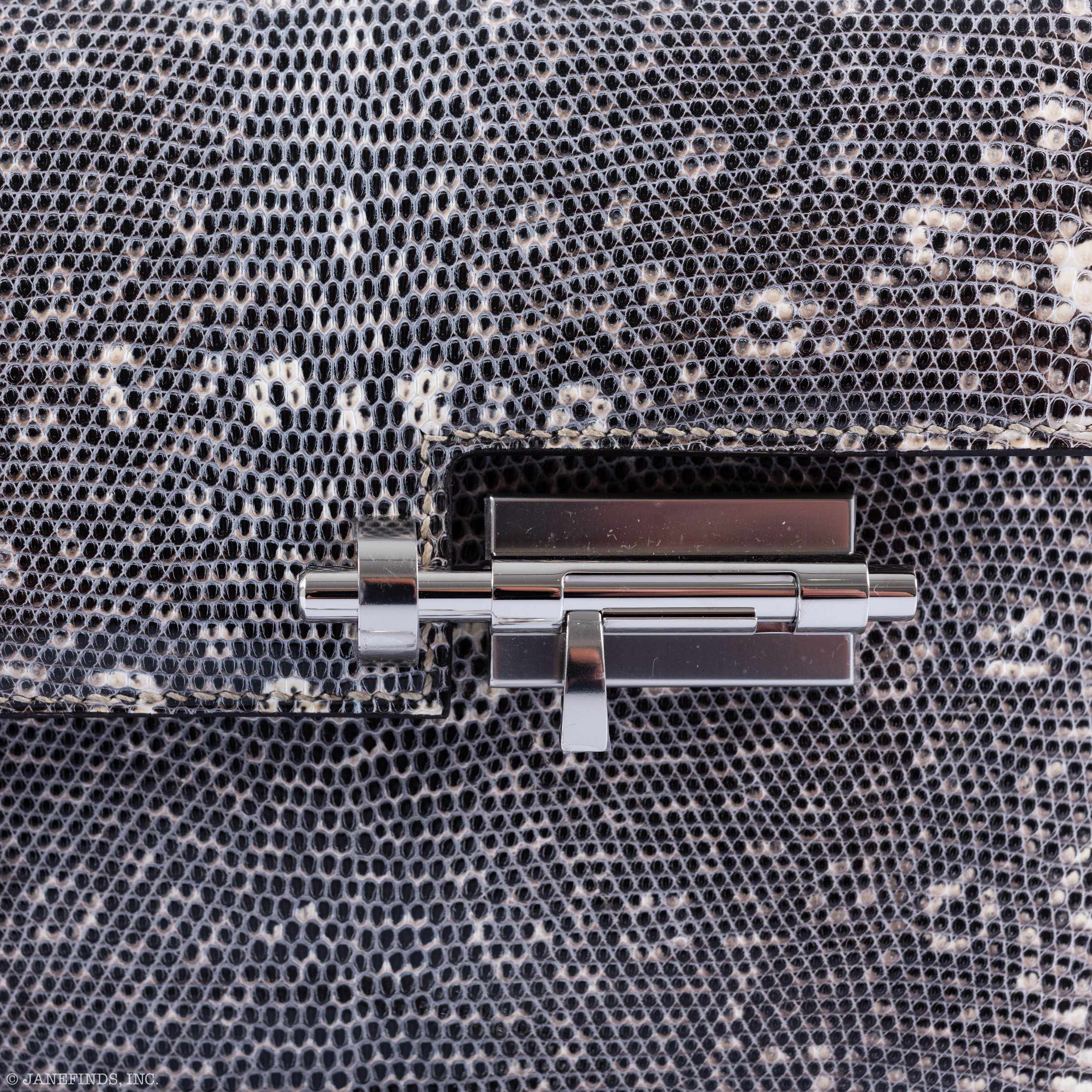 Hermès Mini Verrou Chain 18 Ombre Lizard Palladium Hardware