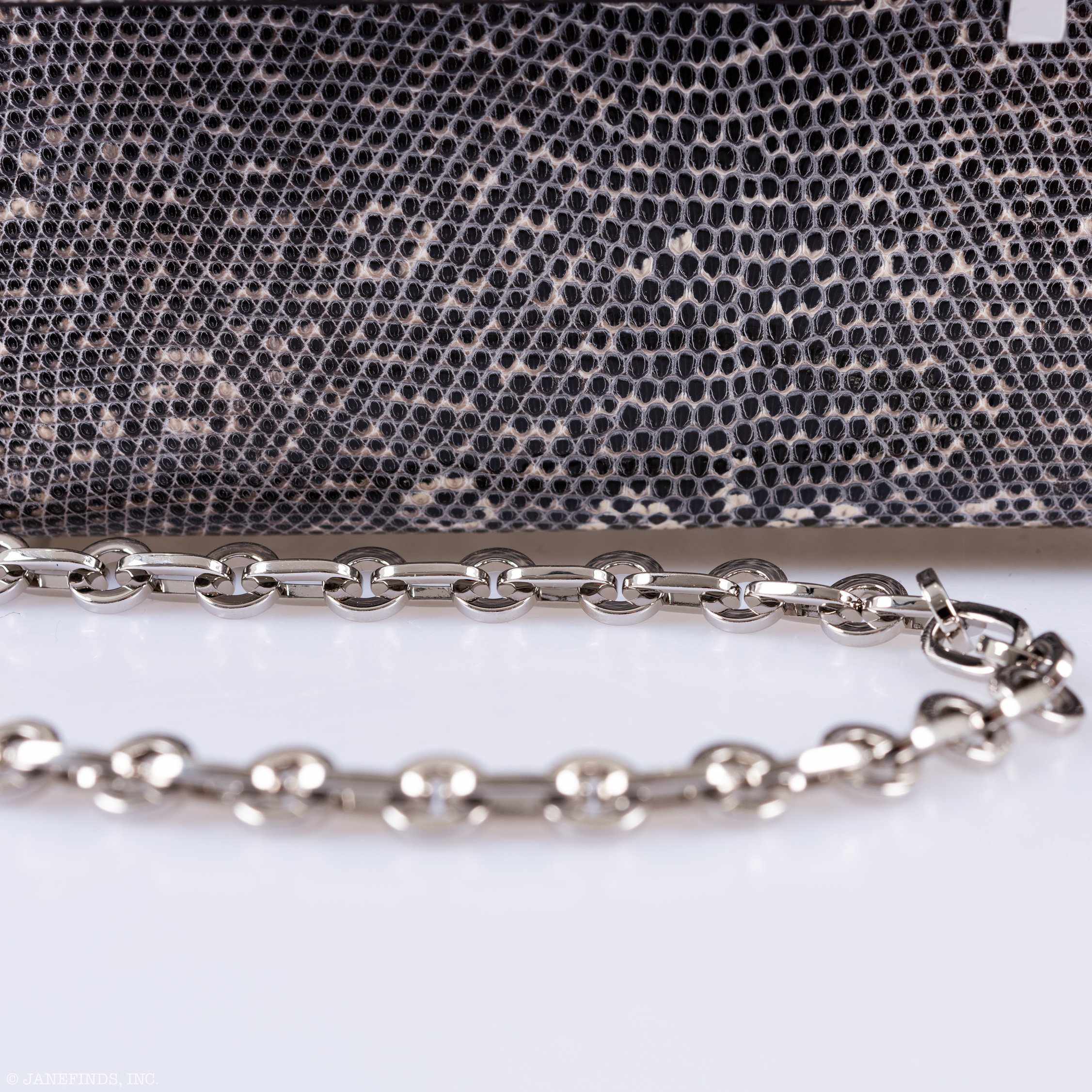 Hermès Mini Verrou Chain 18 Ombre Lizard Palladium Hardware