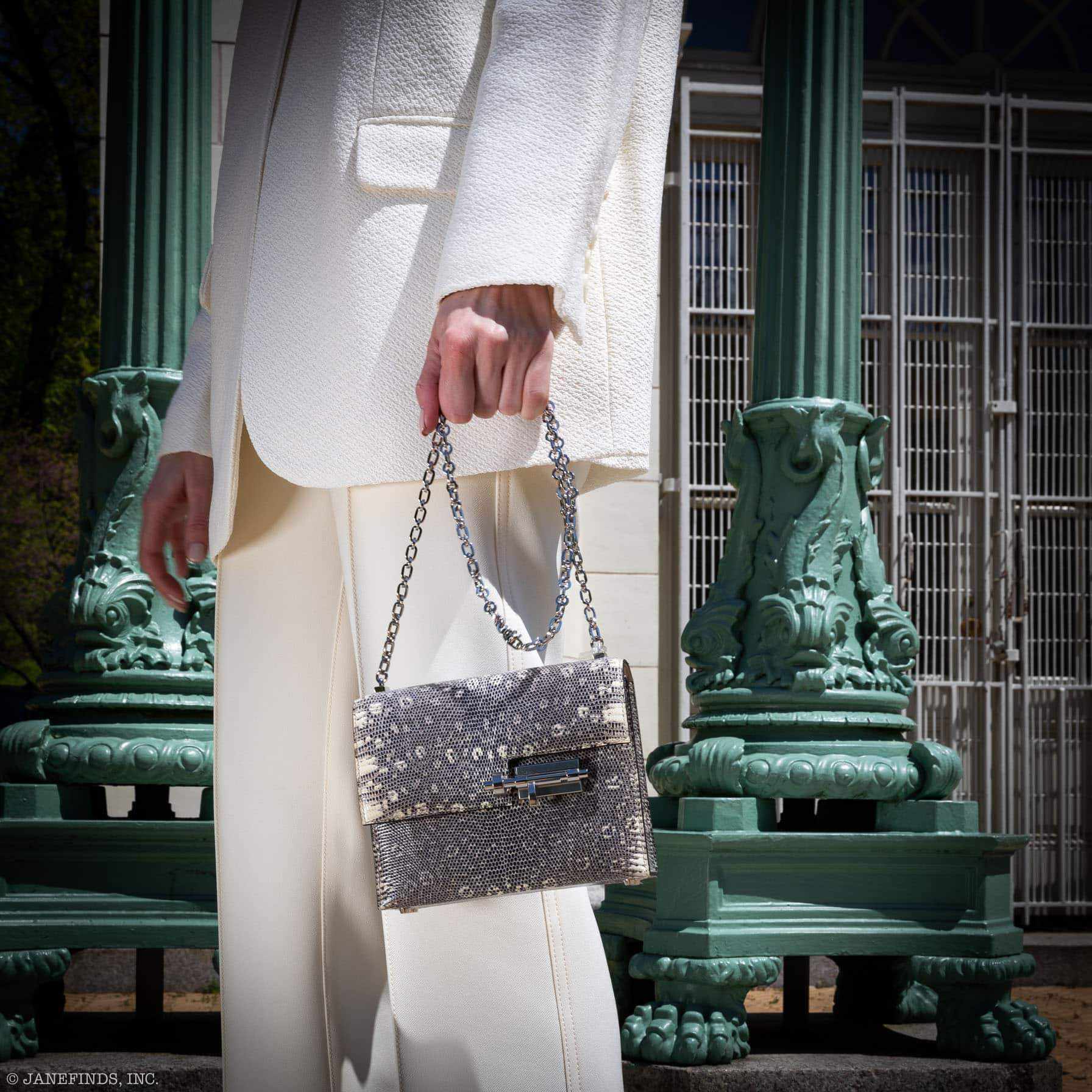 Hermès Mini Verrou Chain 18 Ombre Lizard Palladium Hardware