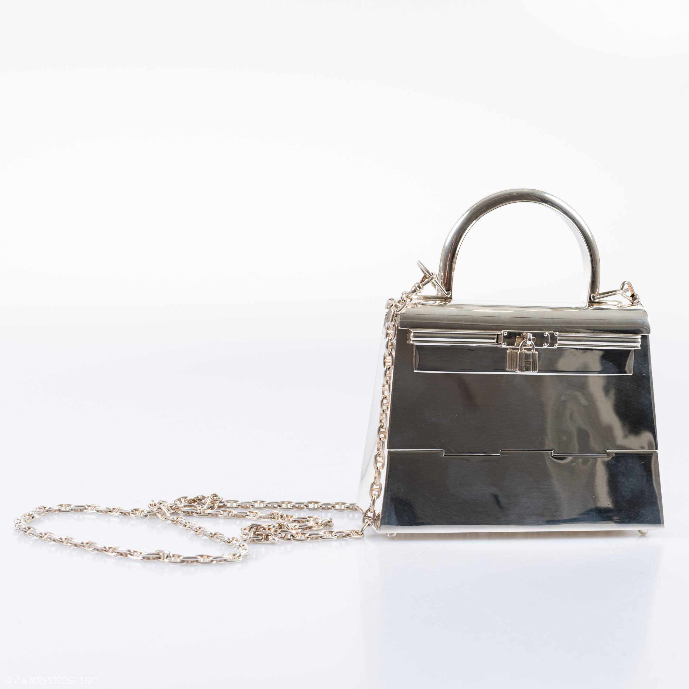 Hermès Miniature Kelly Sterling Silver Chaîne d'Ancre Strap