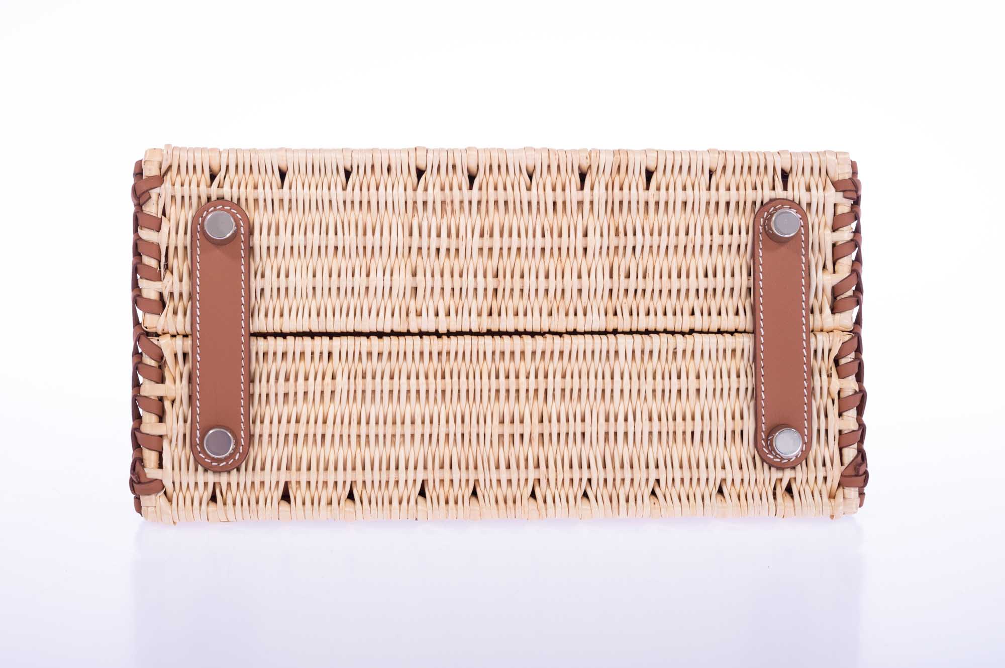 Hermès Picnic Birkin 25 Gold Swift & Stripe Osier Wicker Palladium Hardware