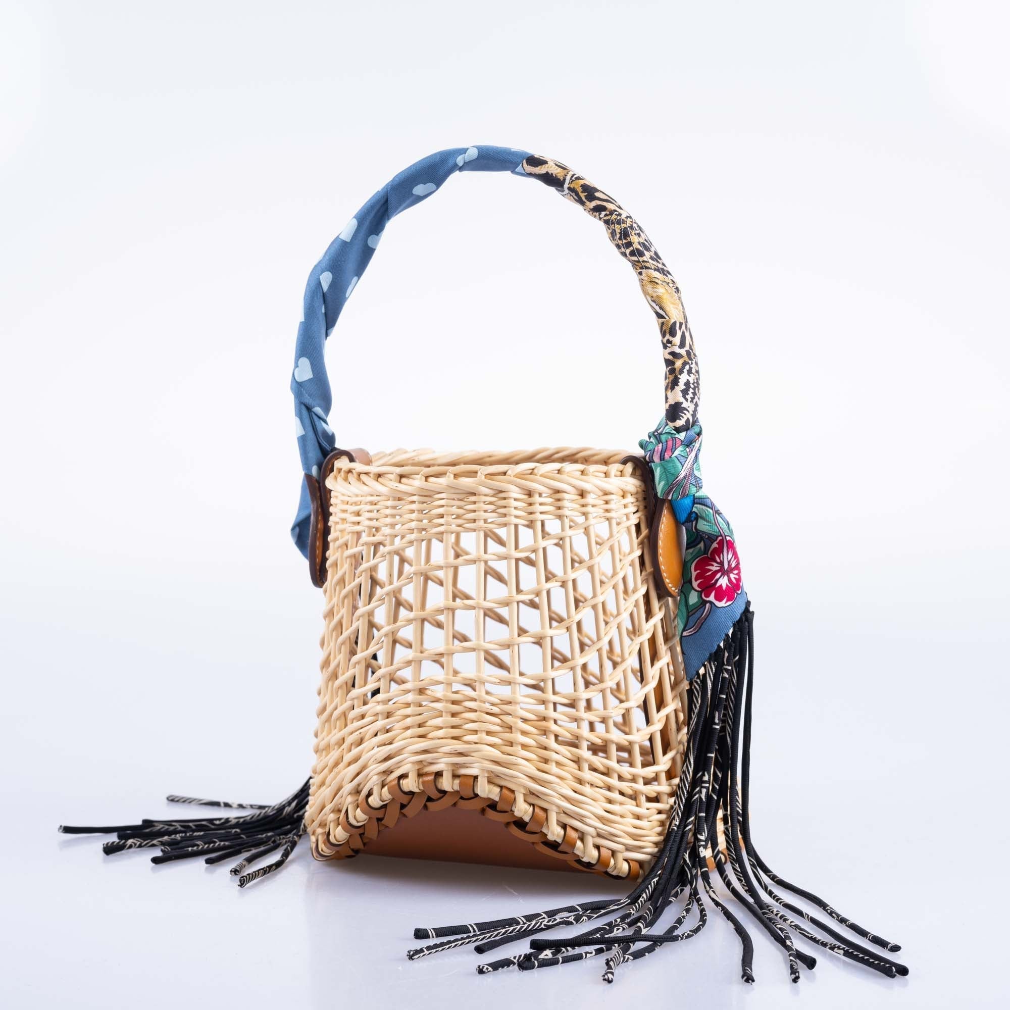 Hermès Picnic Sabot Osier Wicker & Barenia Leather