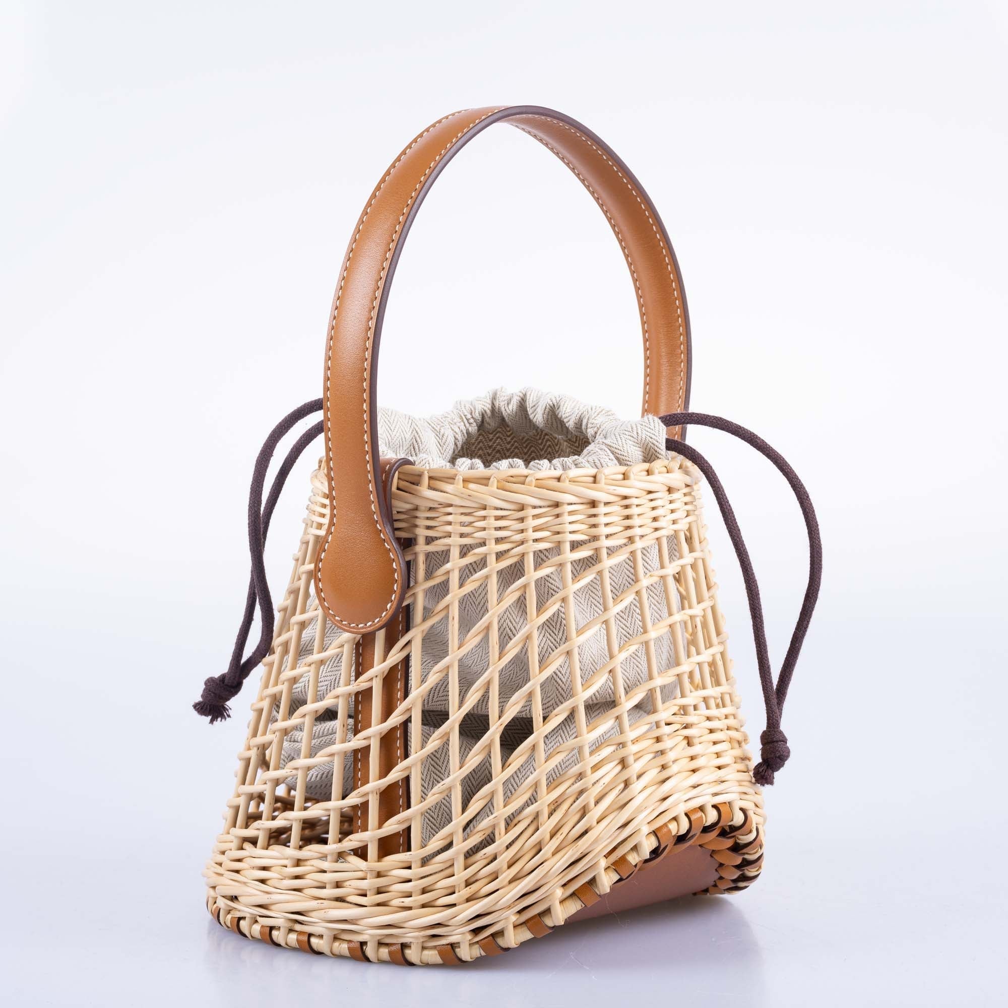 Hermès Picnic Sabot Osier Wicker & Barenia Leather