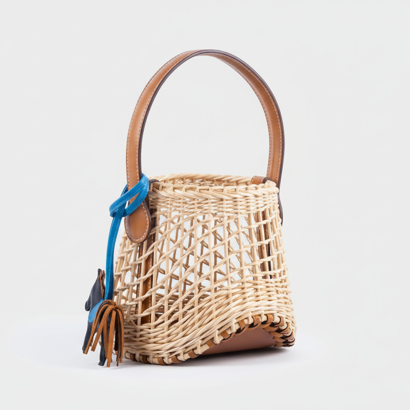 Hermès Picnic Sabot Osier Wicker & Barenia Leather