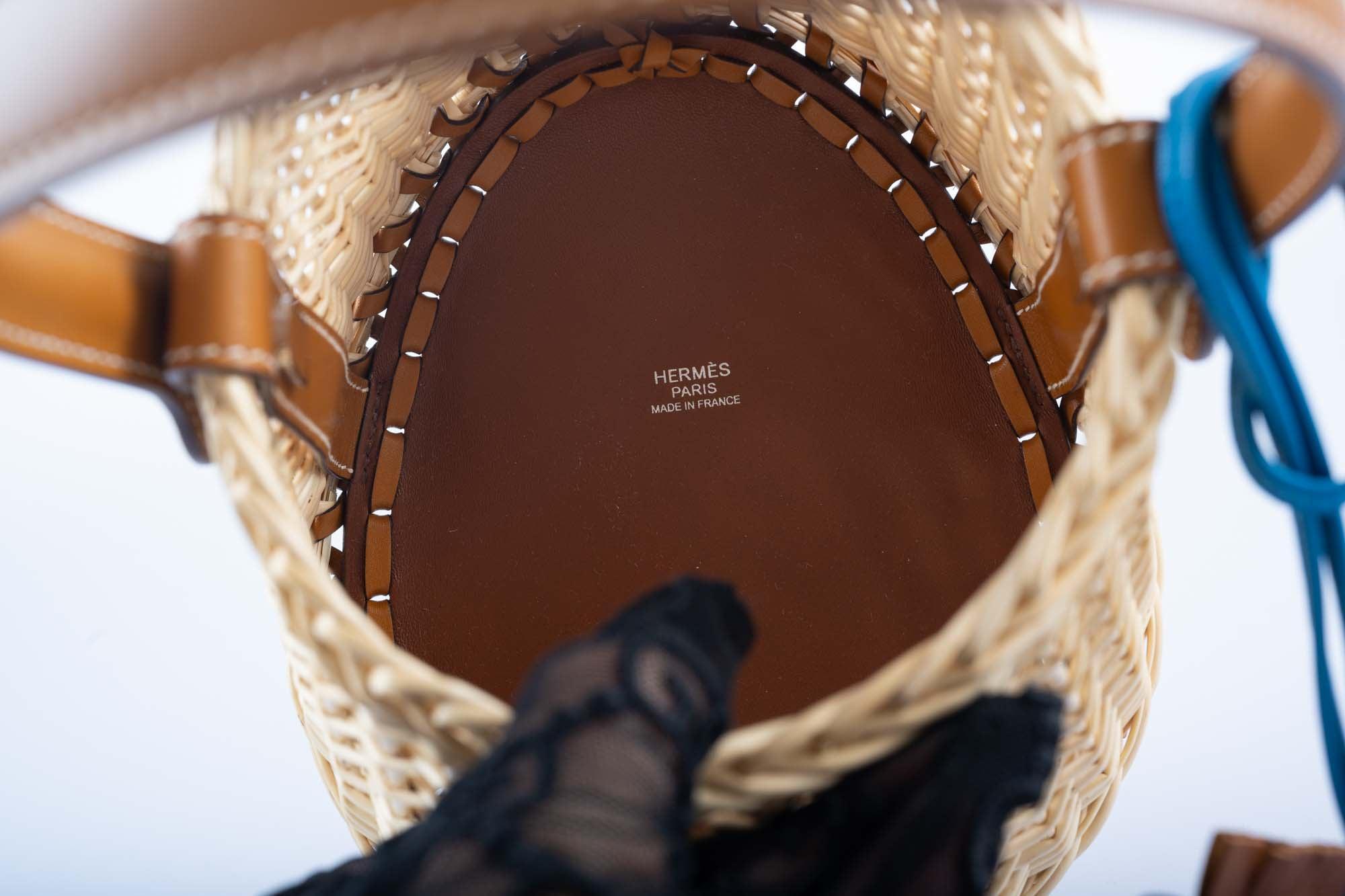 Hermès Picnic Sabot Osier Wicker & Barenia Leather