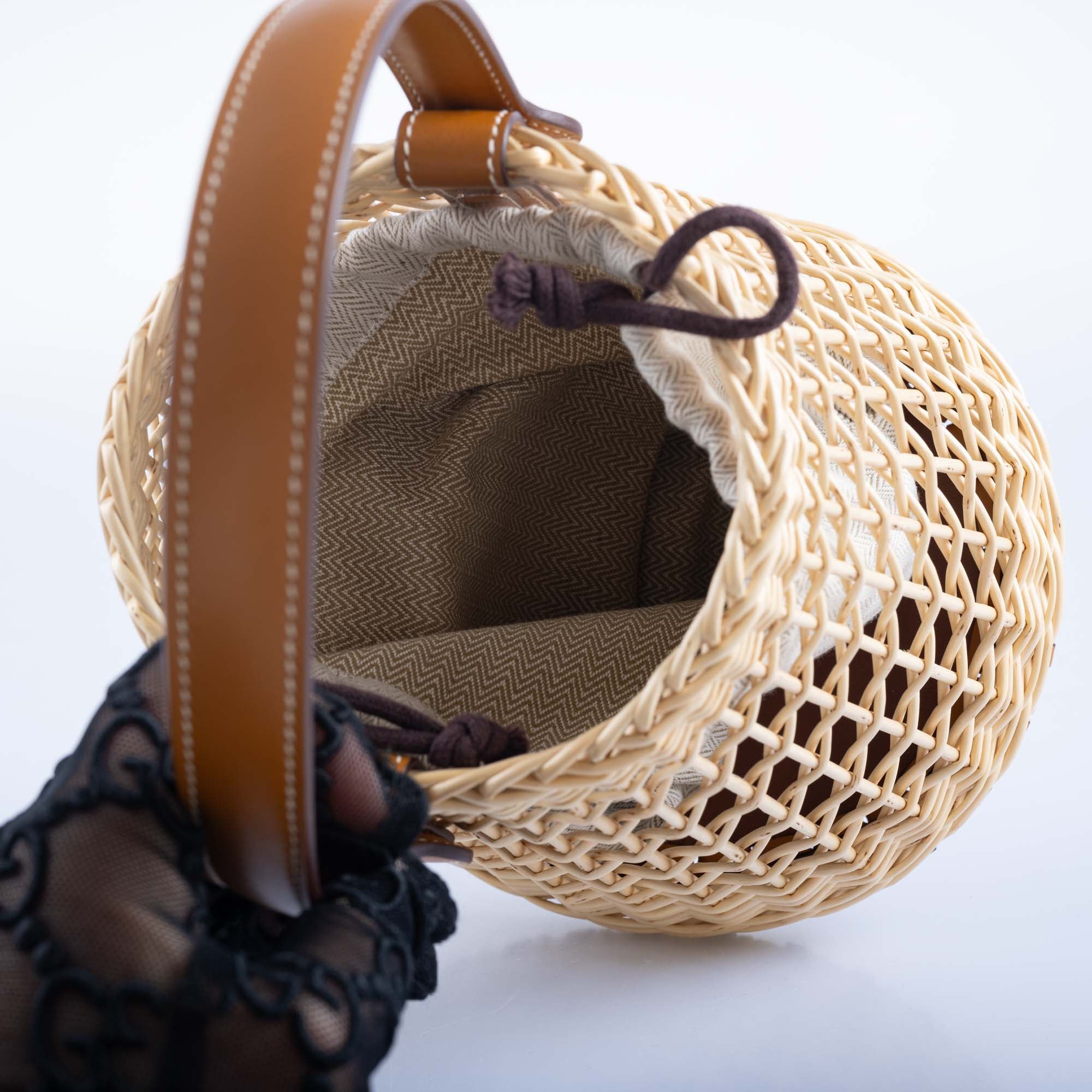 Hermès Picnic Sabot Osier Wicker & Barenia Leather