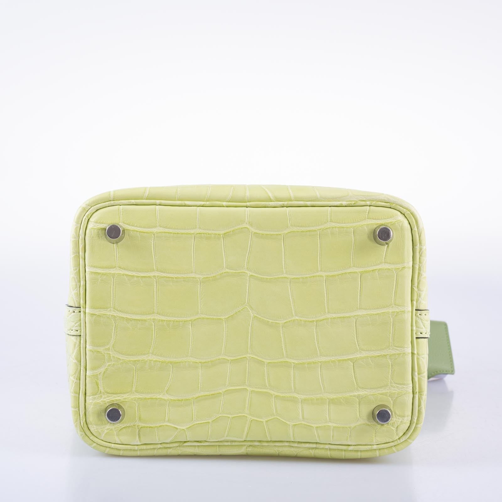 Hermès Picotin Lock 18 Jaune Bourgeon Matte Alligator Palladium Hardware