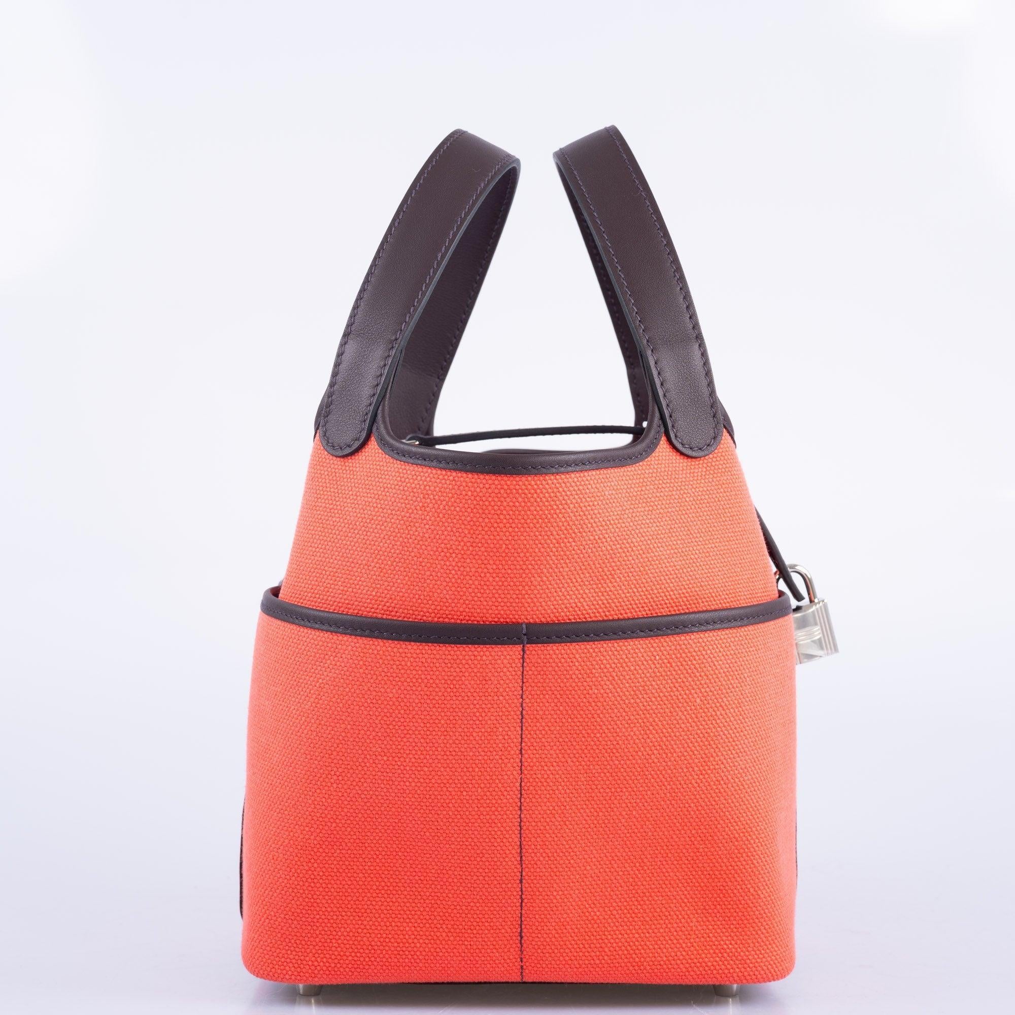 Hermès Picotin Lock 18 Toile Goeland Swift Cargo Rouge Sellier Rose Texas Palladium