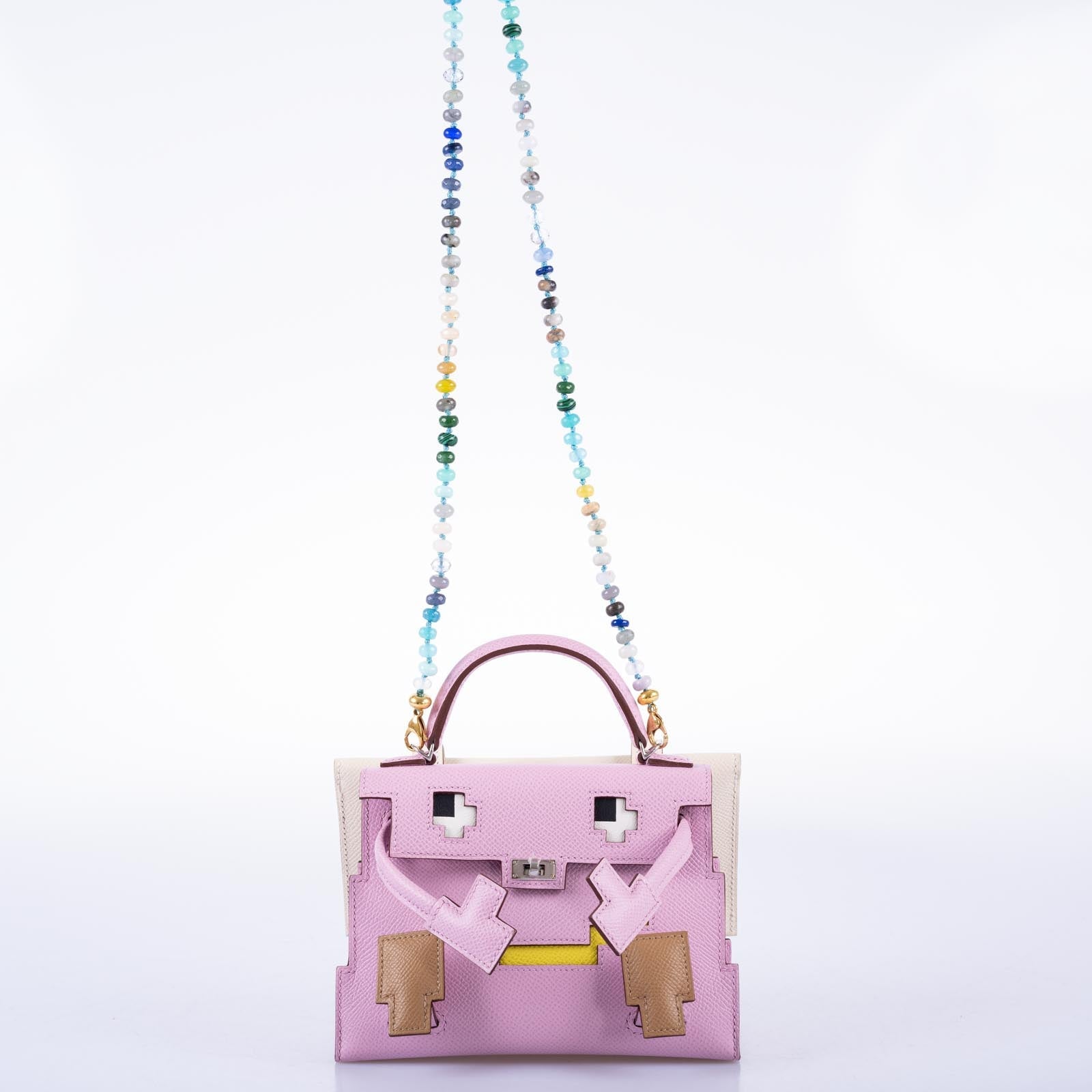 Hermès Picto Kelly Doll Quelle Idole Mauve Sylvestre, Lime, Nata and Chai Epsom Palladium Hardware