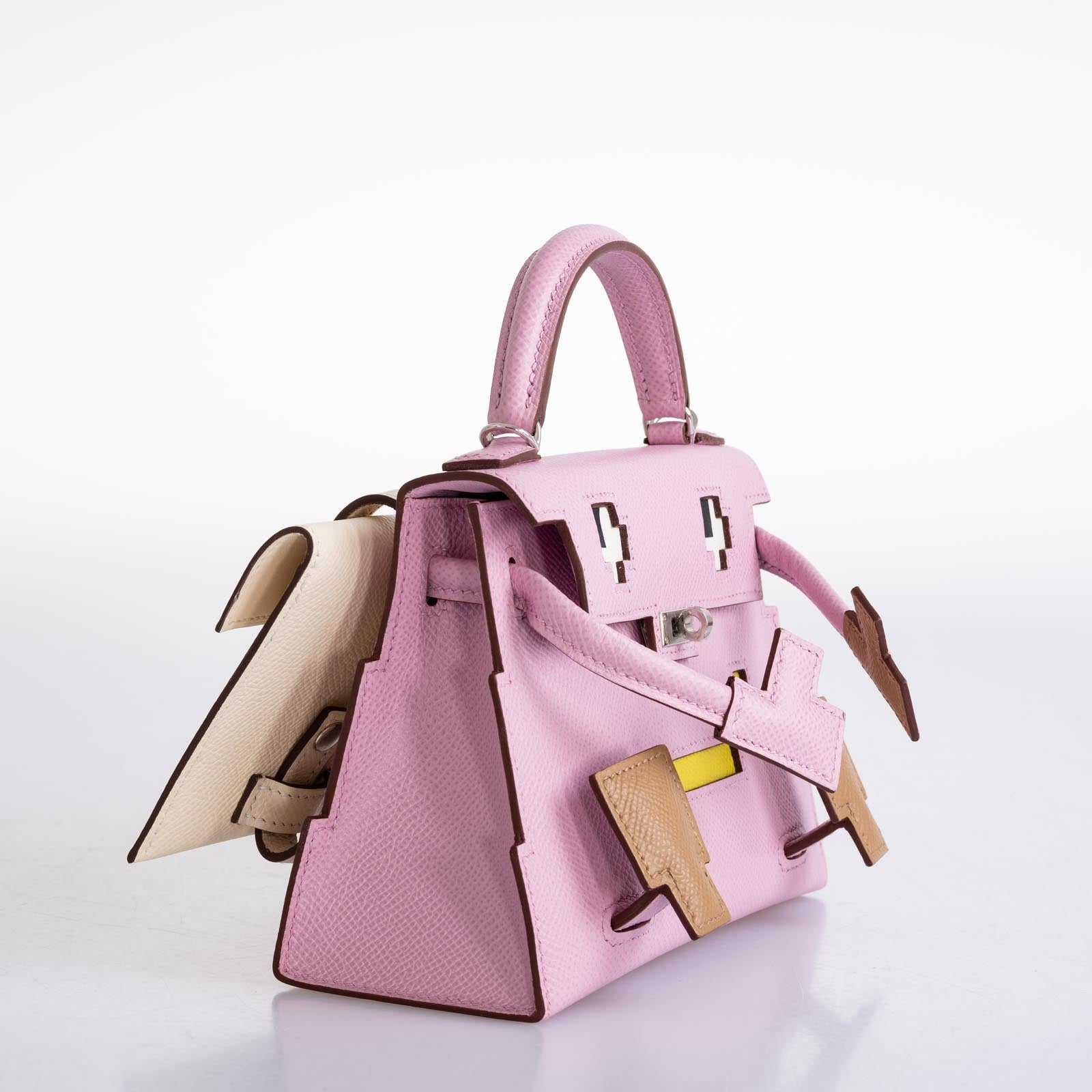 Hermès Picto Kelly Doll Quelle Idole Mauve Sylvestre, Lime, Nata and Chai Epsom Palladium Hardware