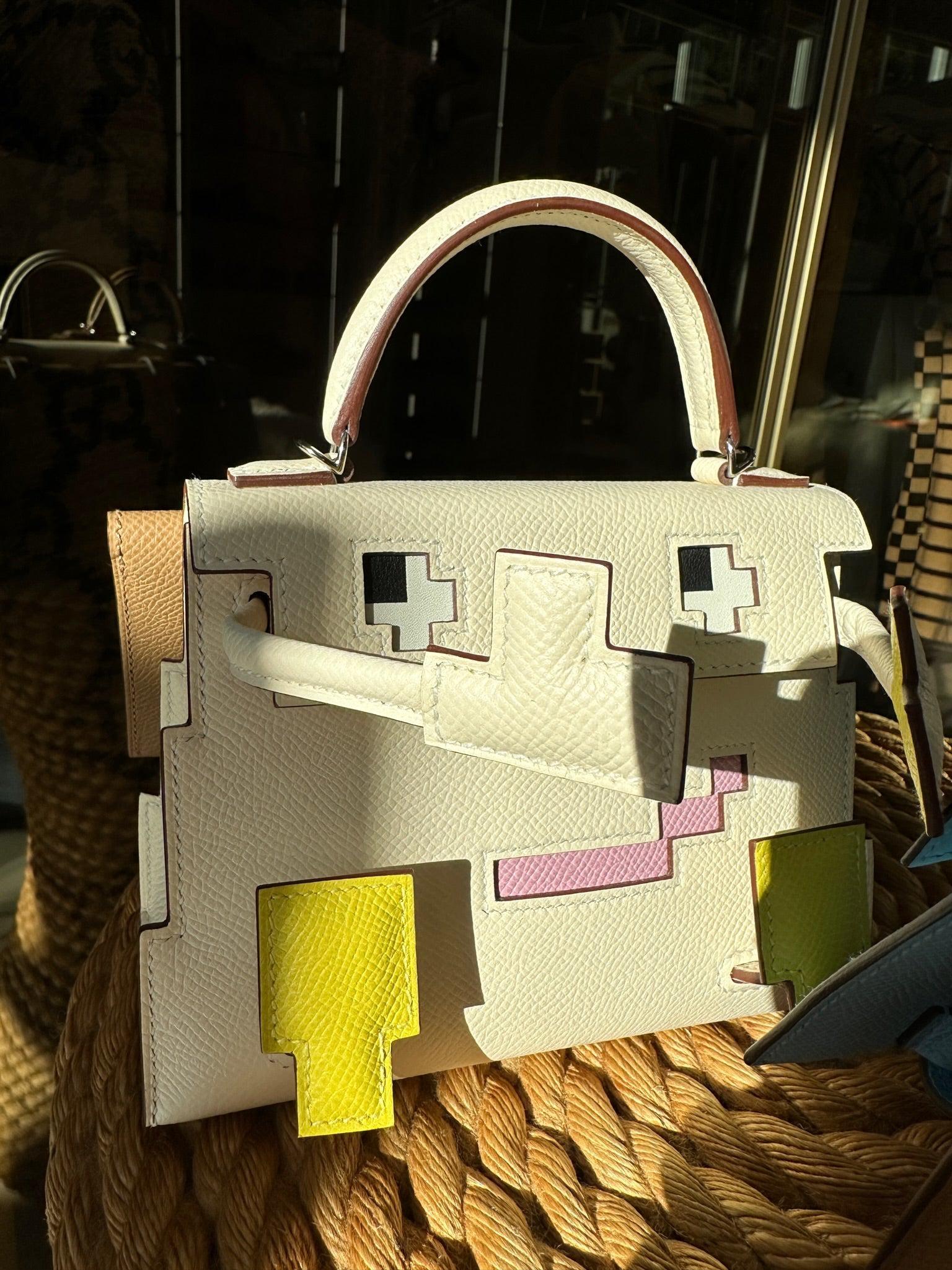 Hermès Picto Kelly Doll Quelle Idole Nata, Mauve Sylvestre, Chai and Lime Epsom Palladium Hardware