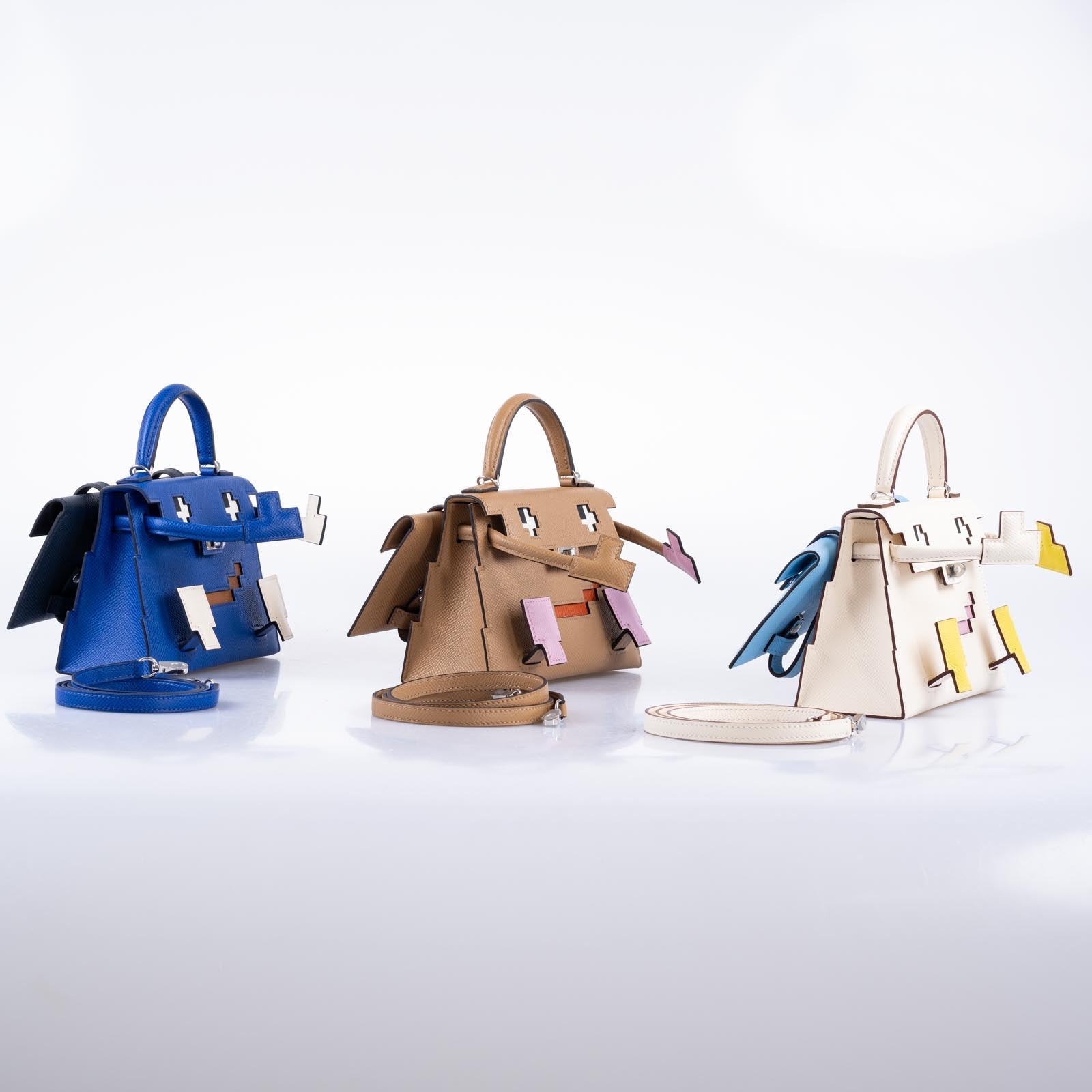 Hermès Picto Kelly Doll Quelle Idole Nata, Mauve Sylvestre, Chai and Lime Epsom Palladium Hardware