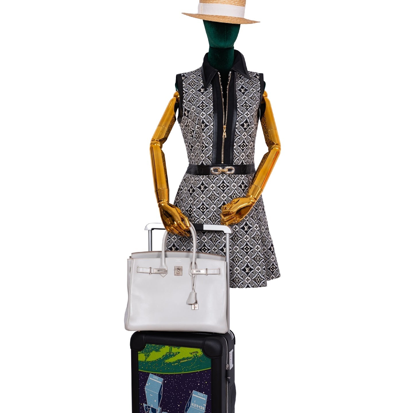 Hermès R.M.S. Trolley Multicolor Odyssey Print Canvas and Taurillon Regate