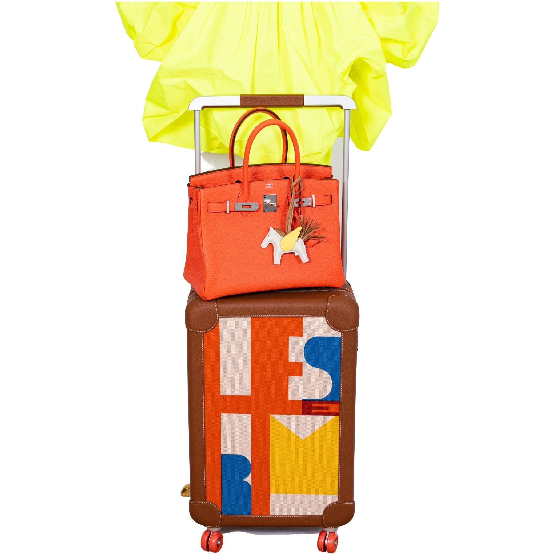 Hermès R.M.S. Trolley Multicolor Print Canvas and Fauve Taurillon Regate