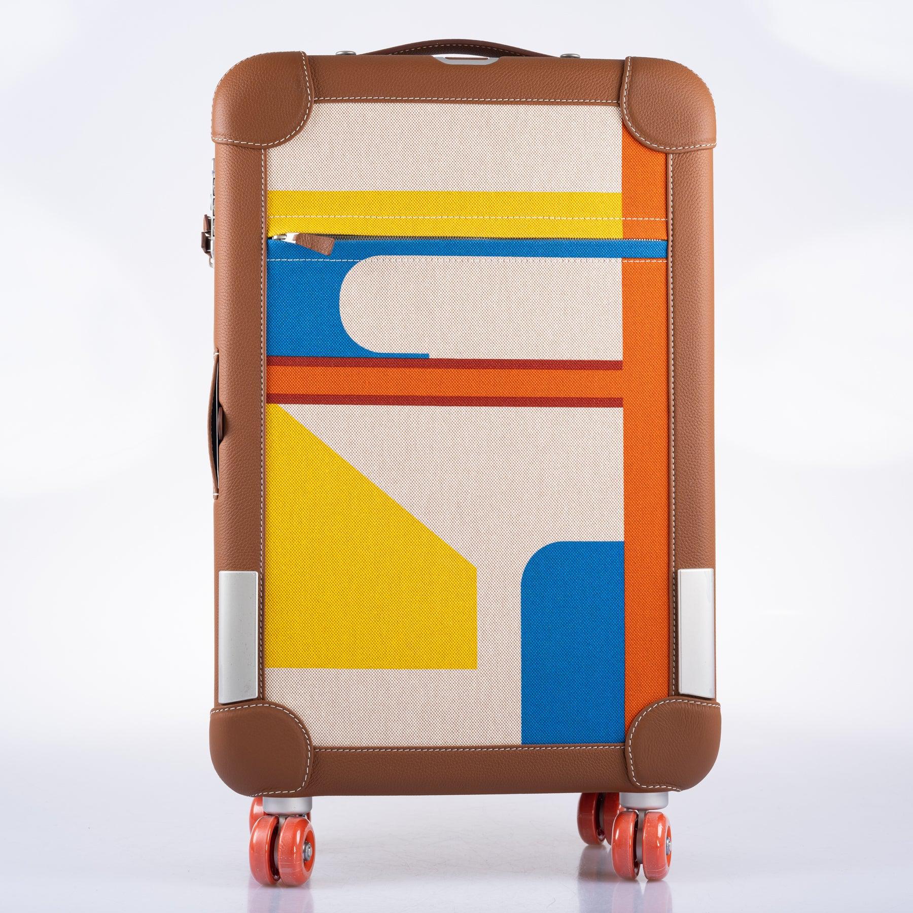 Hermès R.M.S. Trolley Multicolor Print Canvas and Fauve Taurillon Regate