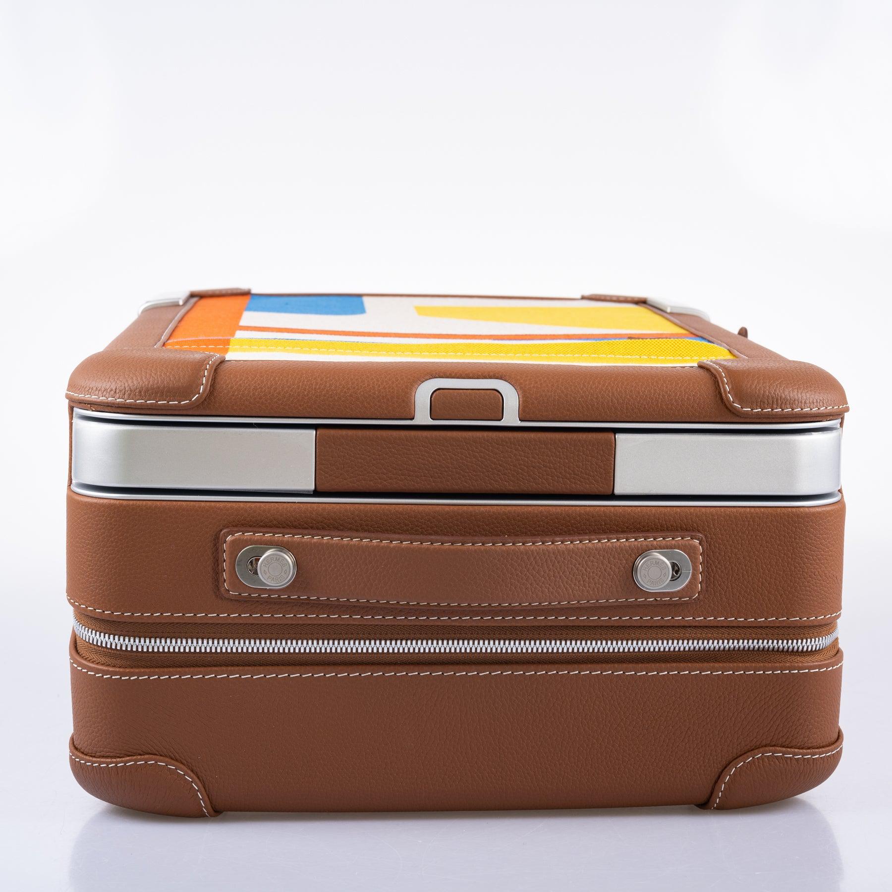 Hermès R.M.S. Trolley Multicolor Print Canvas and Fauve Taurillon Regate