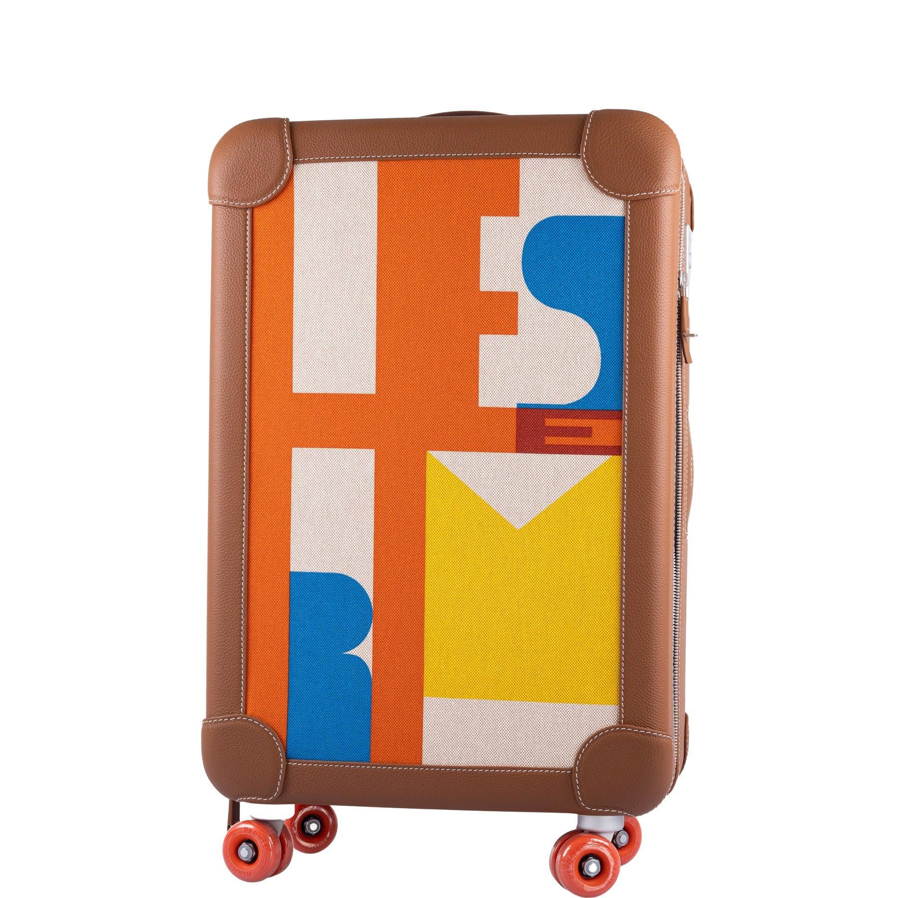 Hermès R.M.S. Trolley Multicolor Print Canvas and Fauve Taurillon Regate