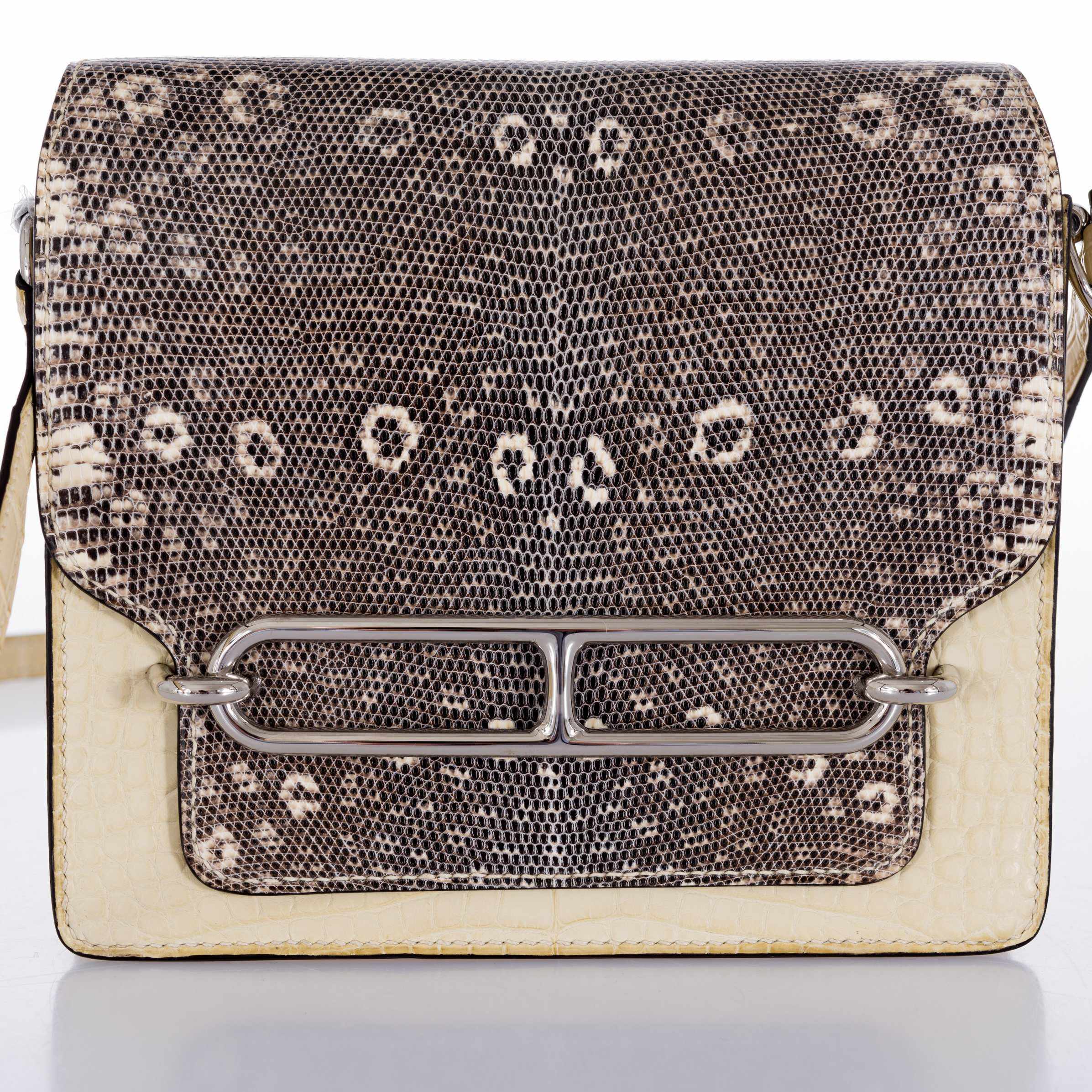 Hermès Roulis Mini Ombre Vanille Lazard Natura Alligator Missi Mat Palladium Hardware