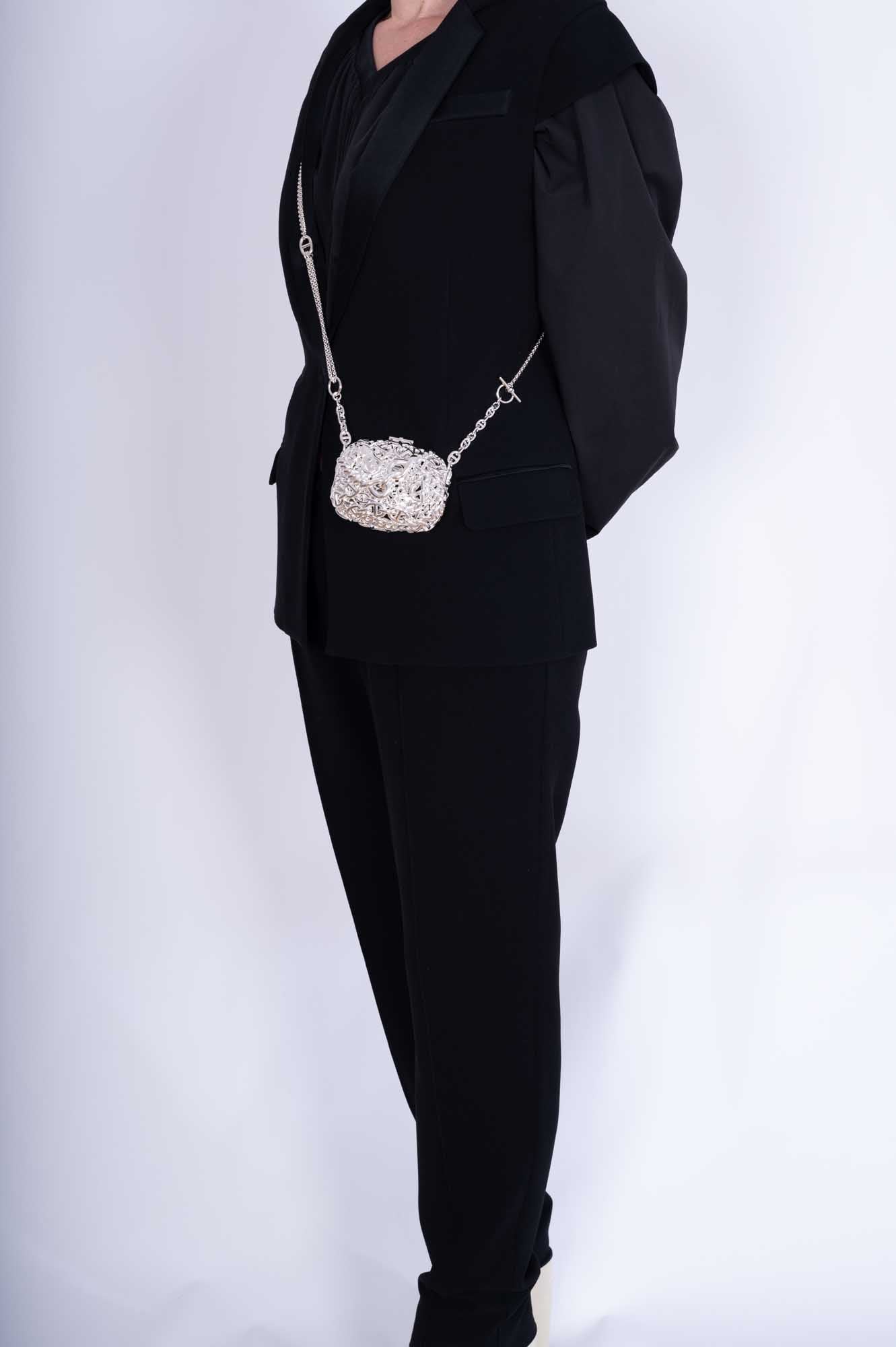 Hermès Sac Bijou Chaîne d’Ancre Sterling Silver Minaudière