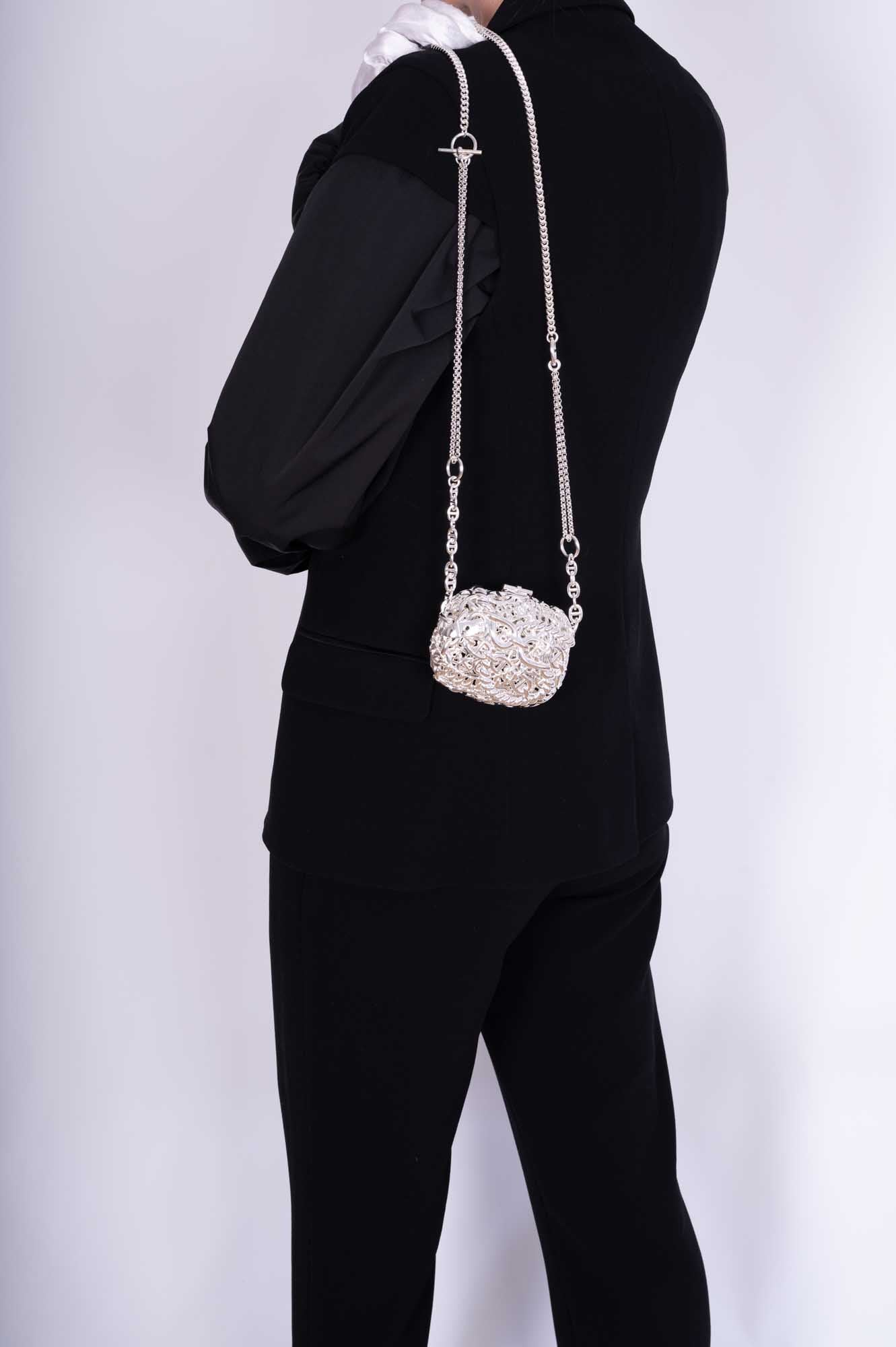 Hermès Sac Bijou Chaîne d’Ancre Sterling Silver Minaudière