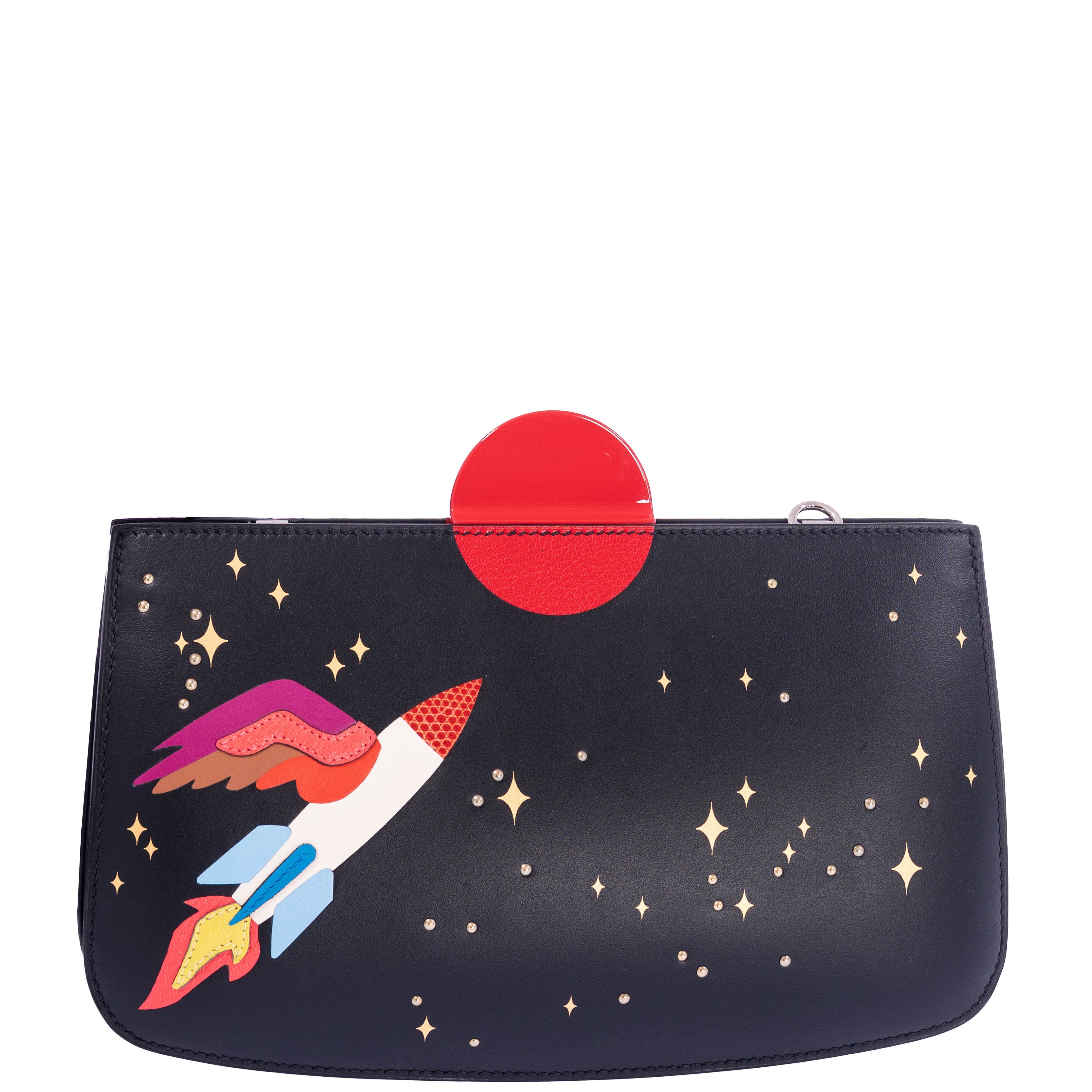 Hermès Sac à Malice Space Bag Black Lizard and Veau Monsieur leather Palladium Hardware