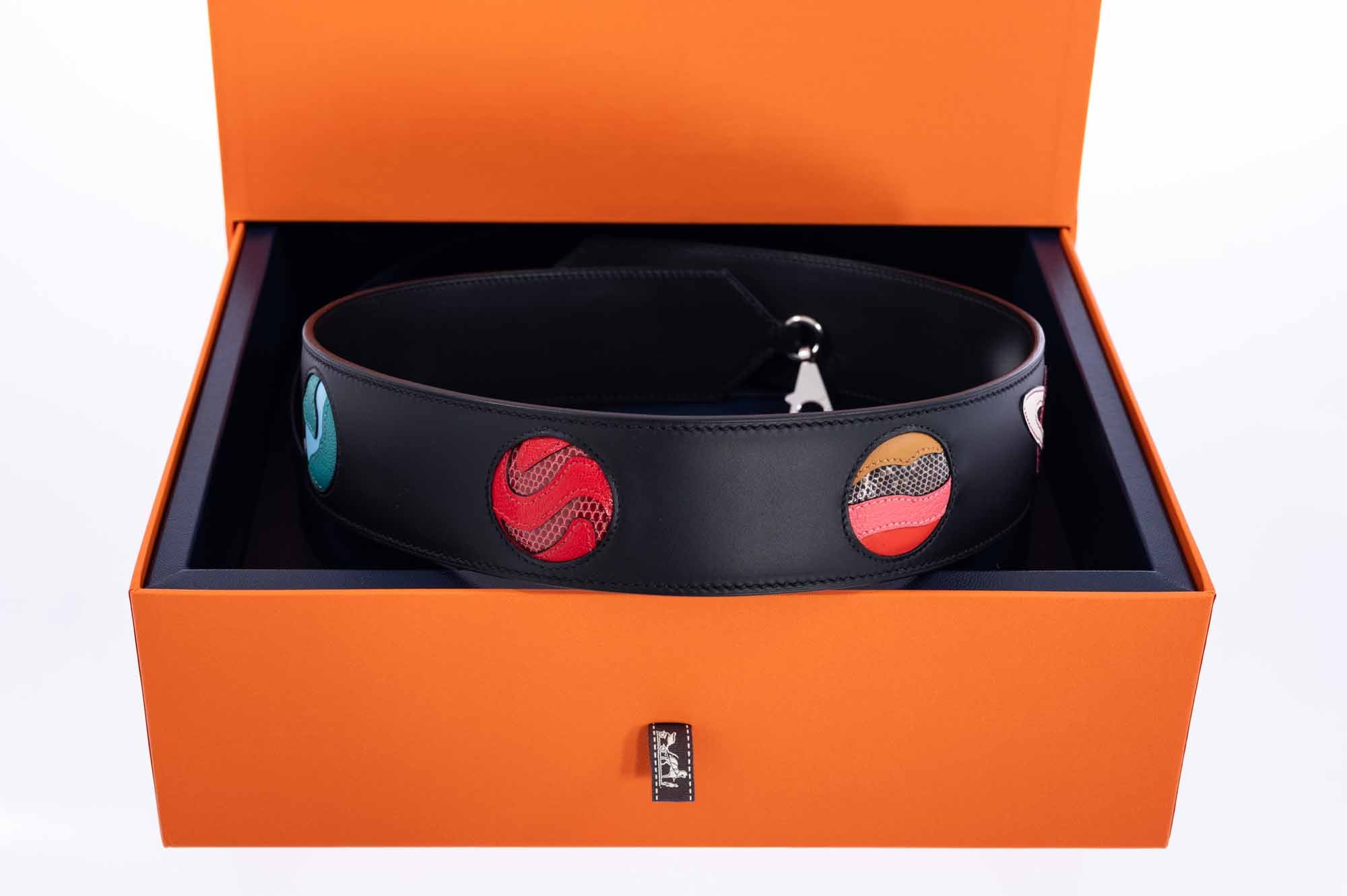 Hermès Sac à Malice Space Bag Black Lizard and Veau Monsieur leather Palladium Hardware