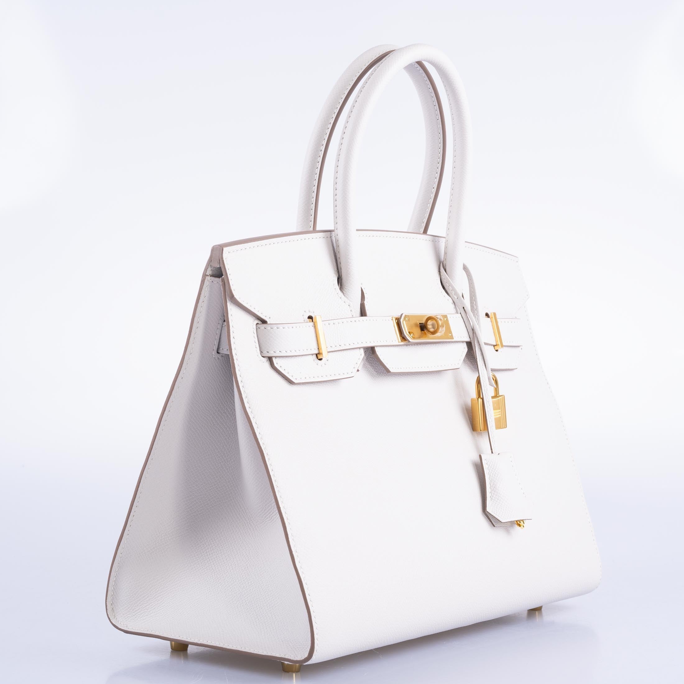 Hermes Sellier Birkin 30 Gris Pale Epsom Gold Hardware