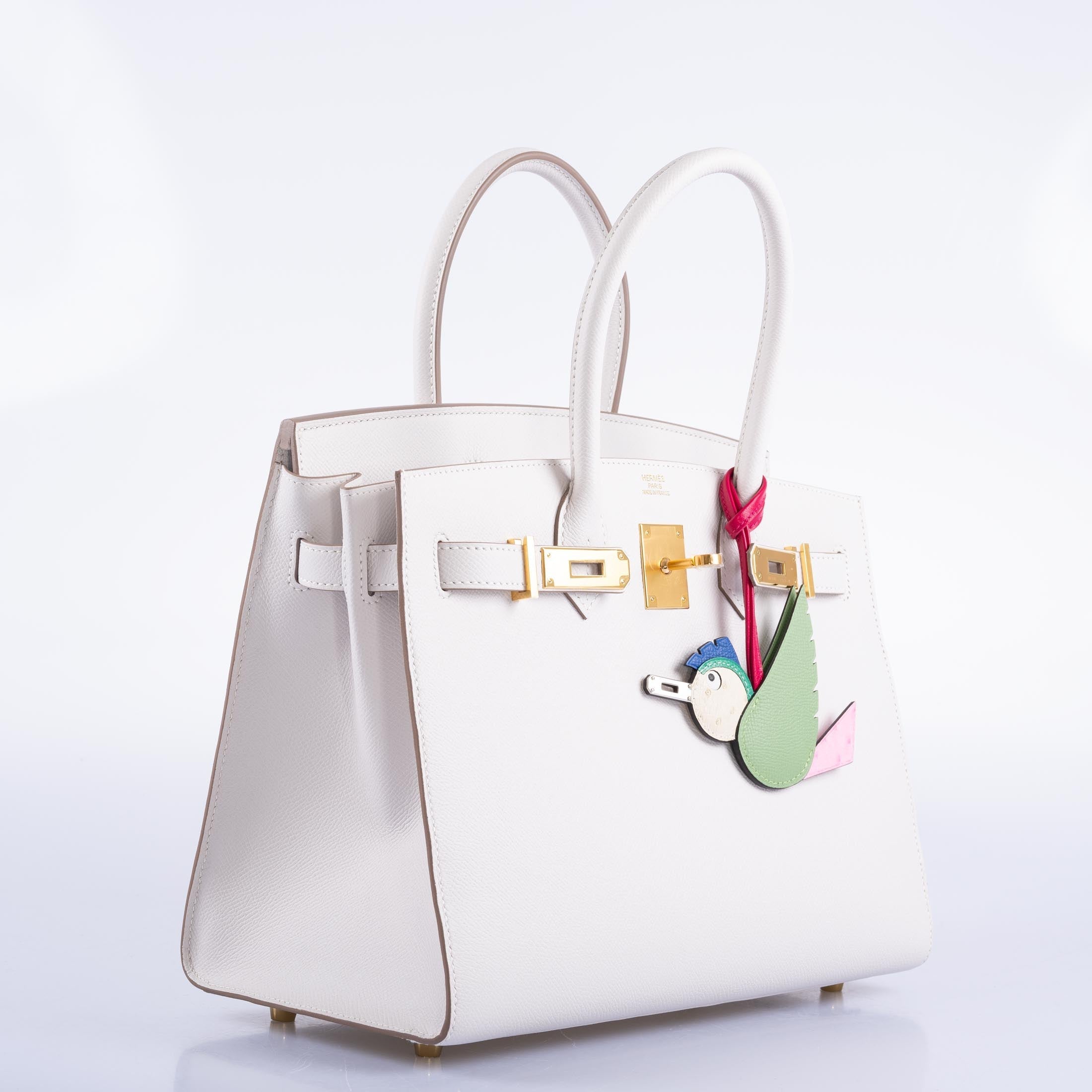 Hermes Sellier Birkin 30 Gris Pale Epsom Gold Hardware