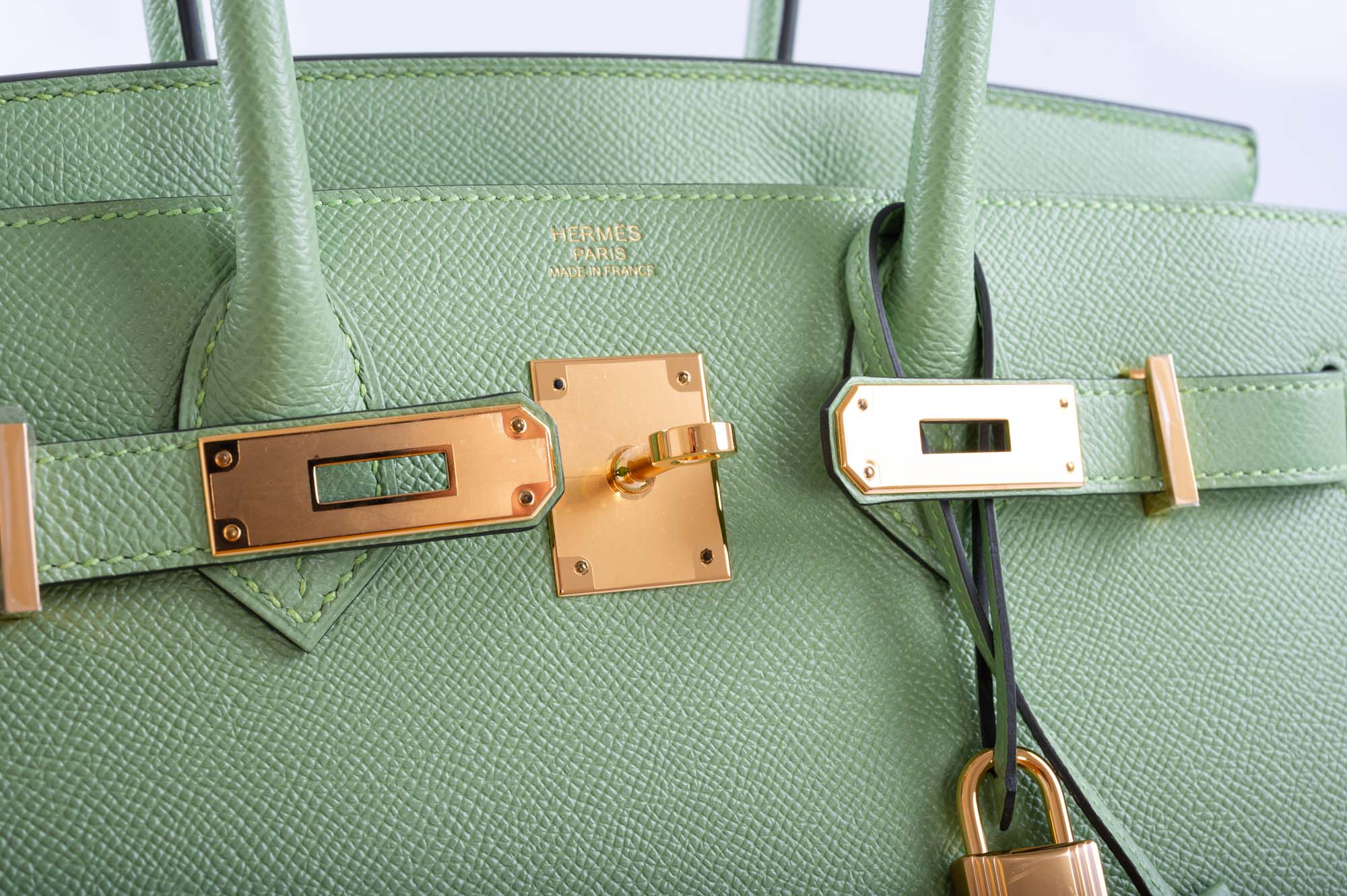 Hermès Sellier Birkin 30 Vert Criquet Epsom Gold Hardware