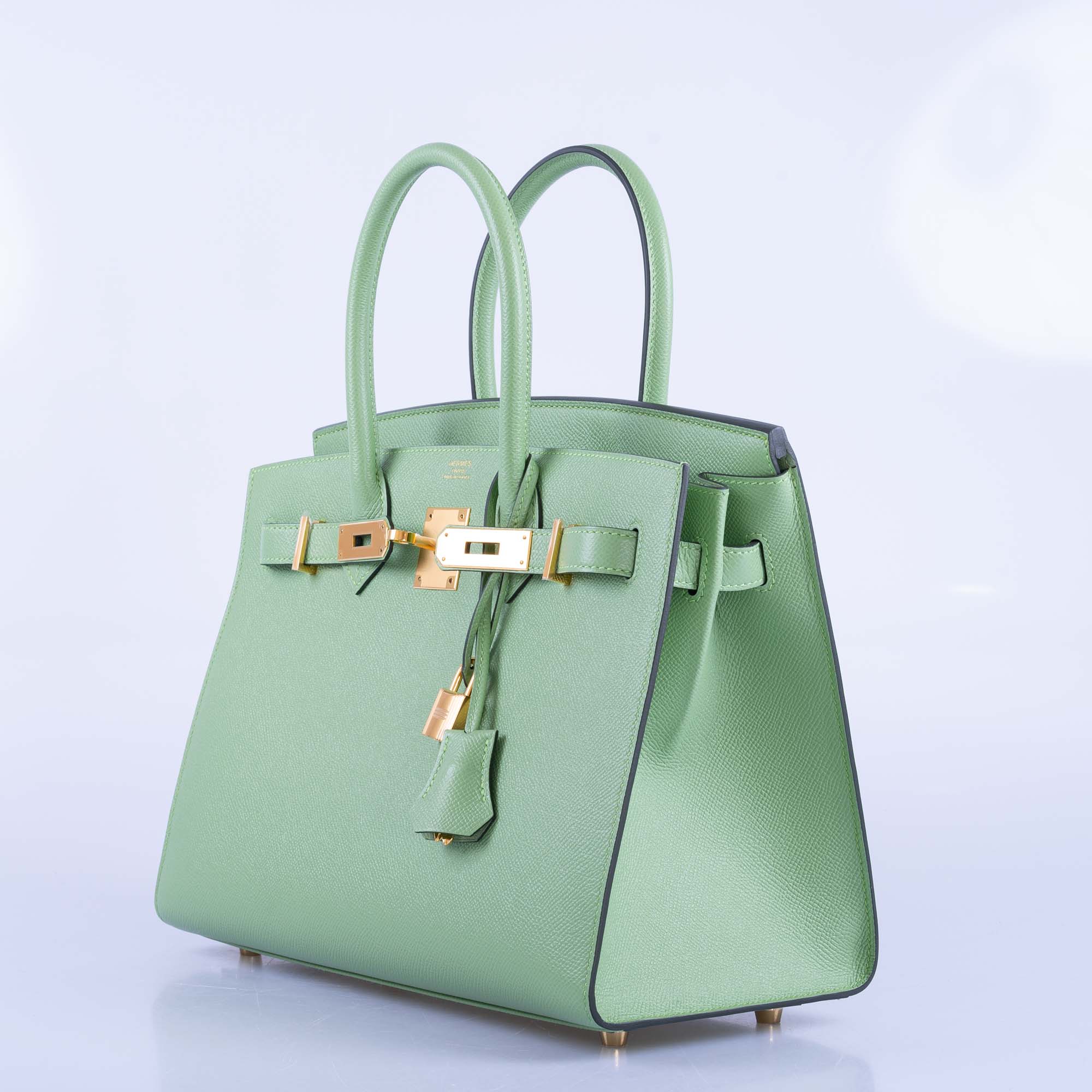Hermès Sellier Birkin 30 Vert Criquet Epsom Gold Hardware
