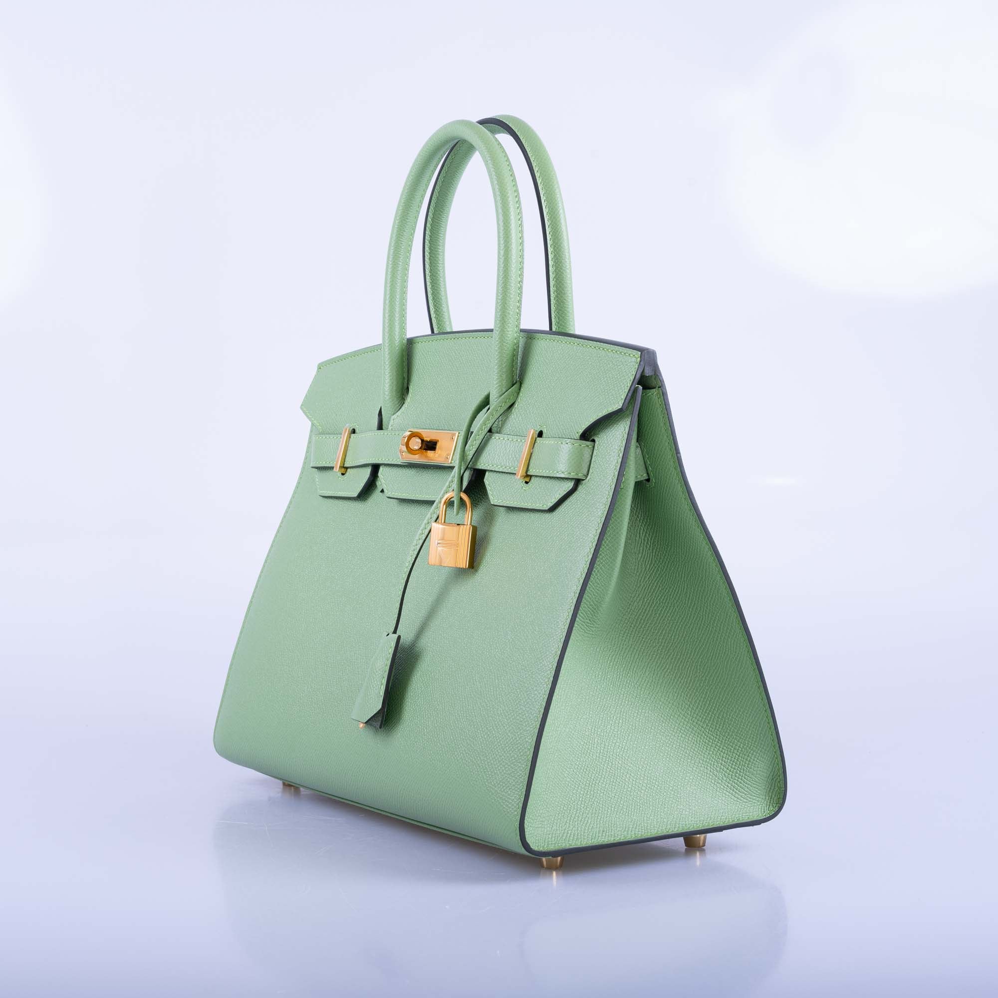 Hermès Sellier Birkin 30 Vert Criquet Epsom Gold Hardware
