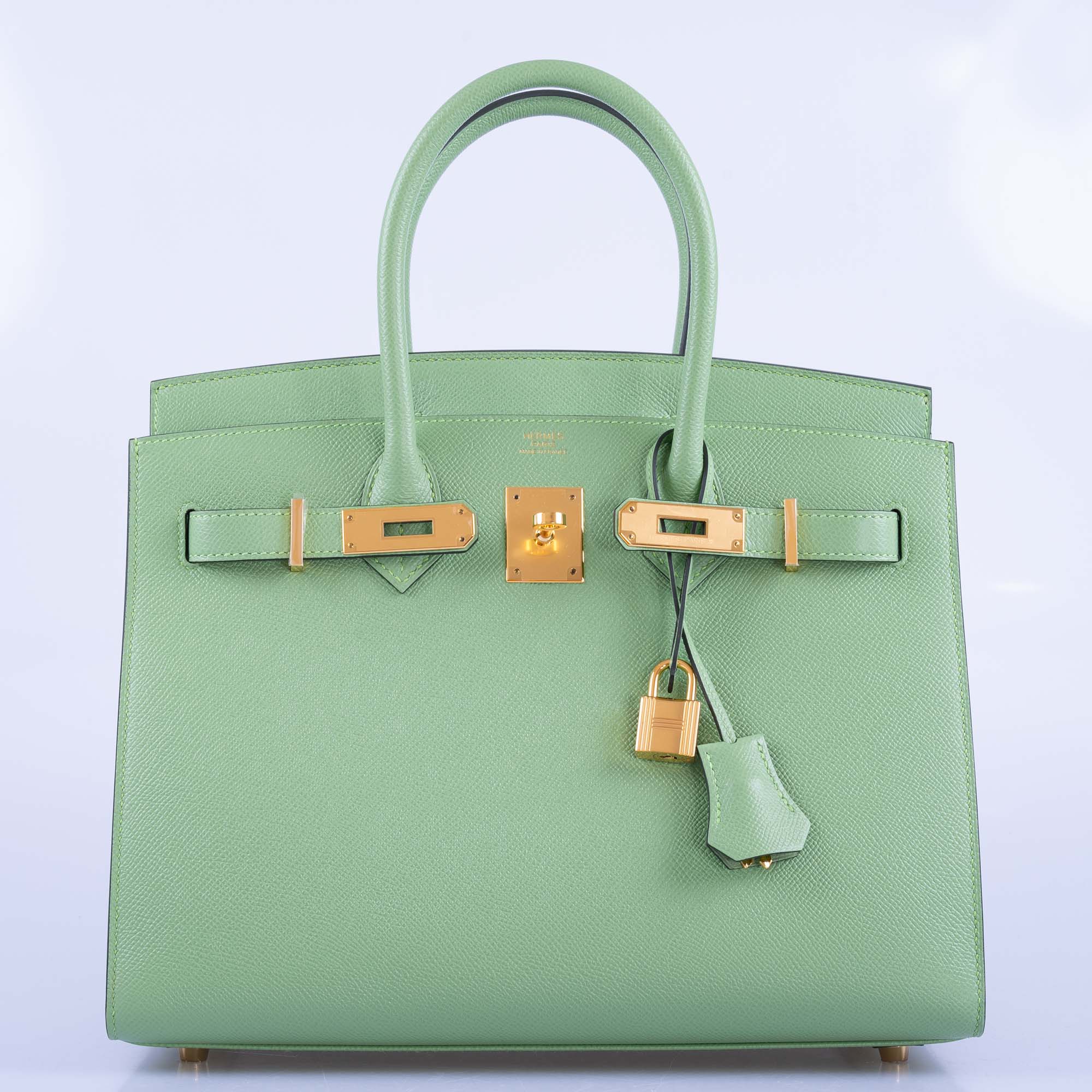 Hermès Sellier Birkin 30 Vert Criquet Epsom Gold Hardware
