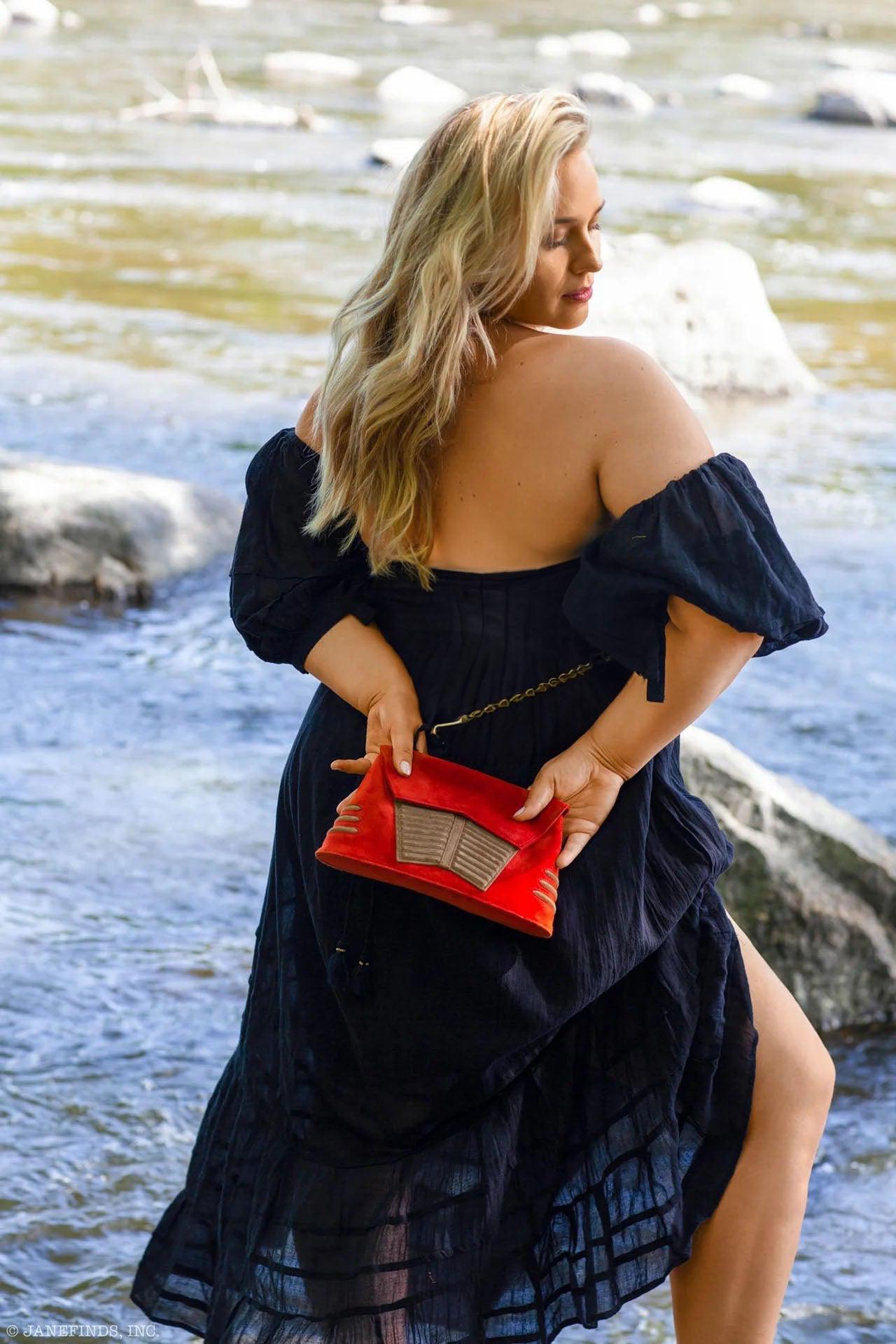 Hermès Shogun Brique & Noisette Doblis Suede “Sac Vader” Clutch