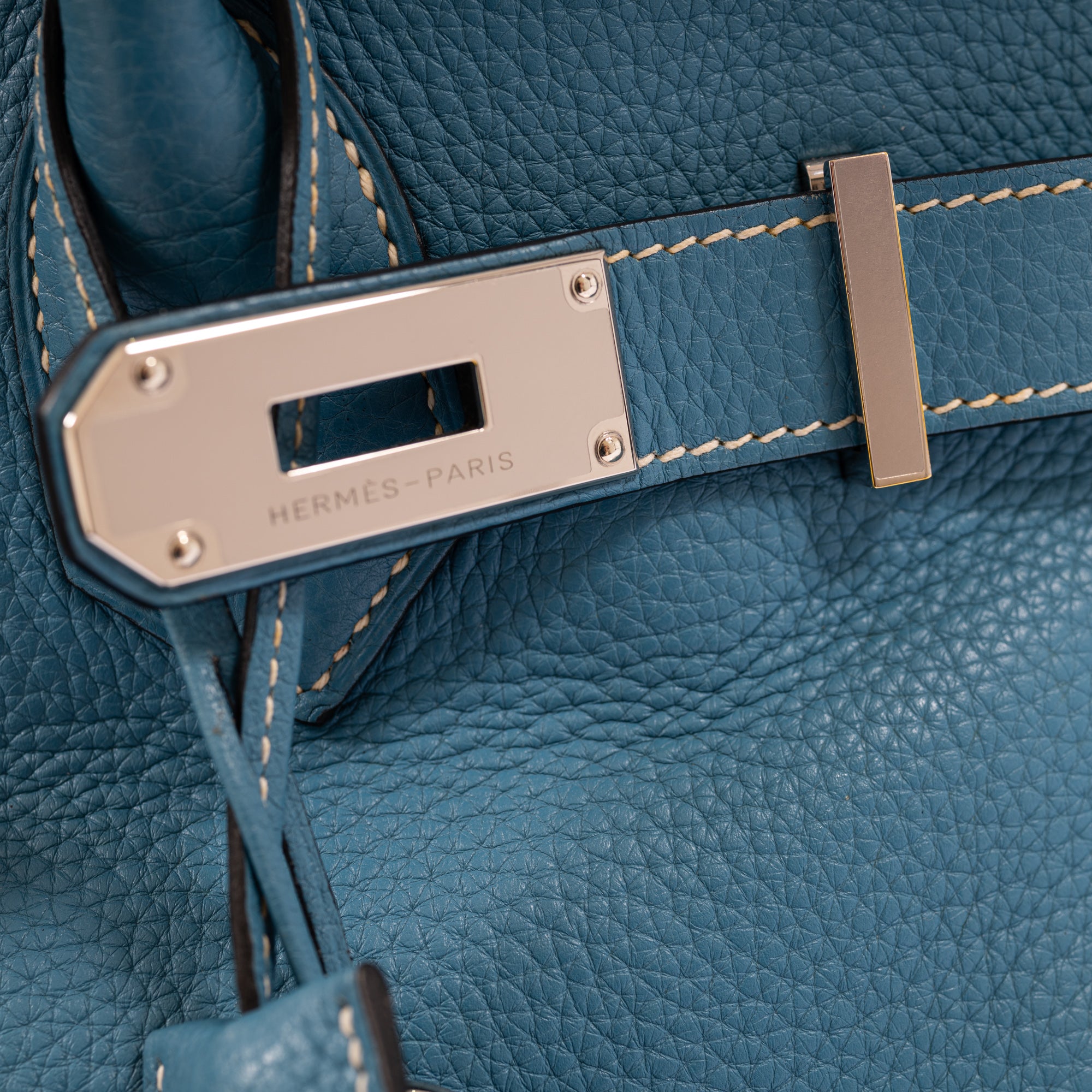 Hermès Shoulder Birkin 42 JPG Bleu Jean Togo Palladium Hardware