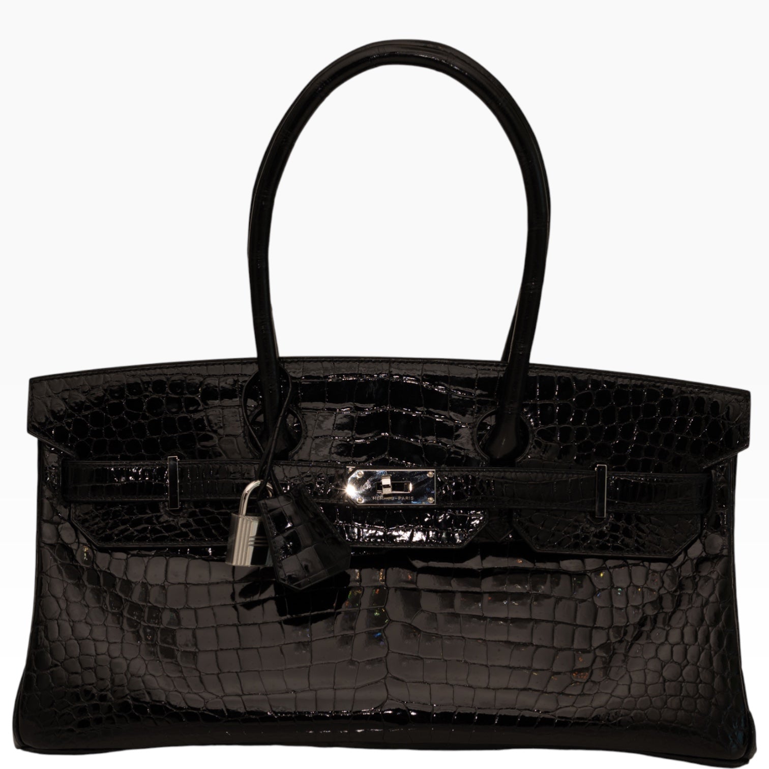 Hermès Shoulder Birkin 42 JPG II Shiny Black Porosus Crocodile Palladium Hardware