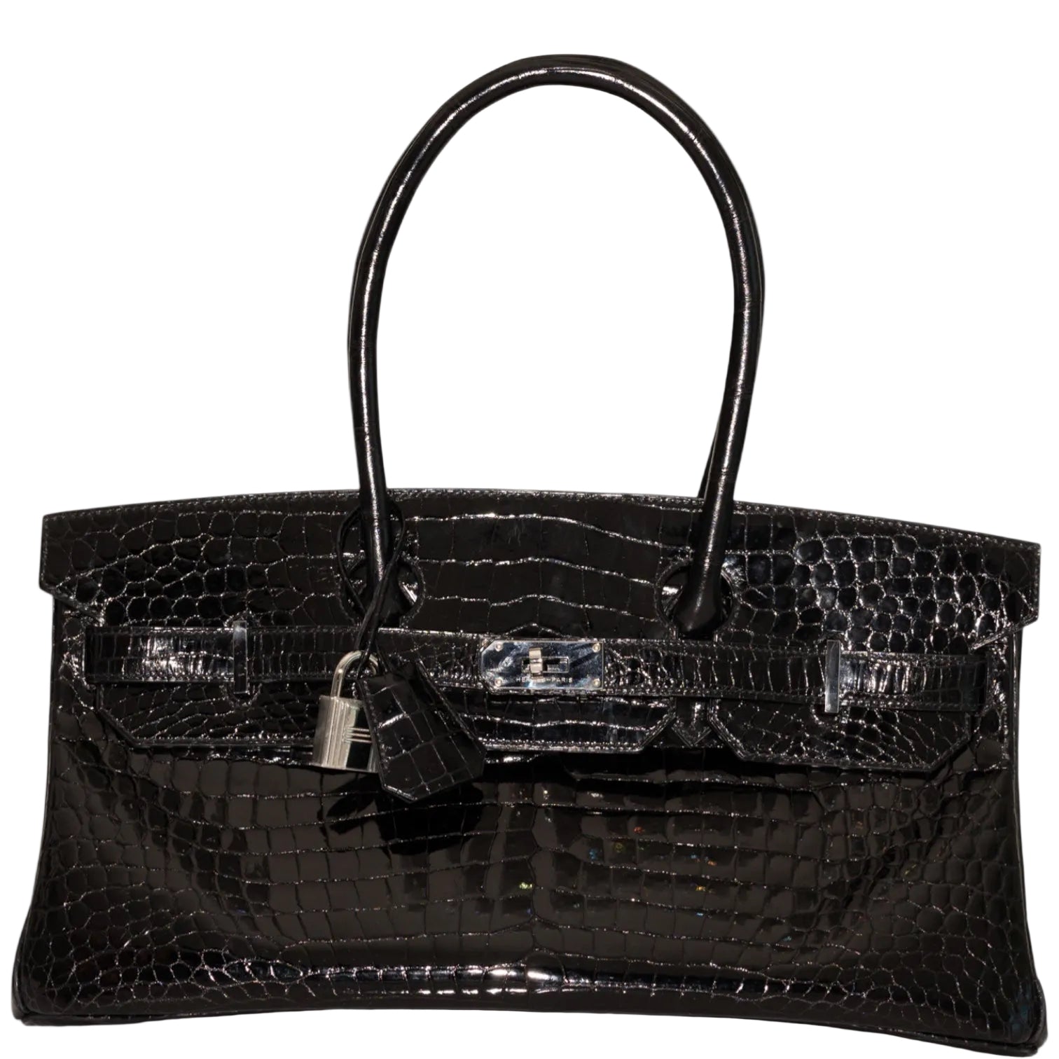 Hermès Shoulder Birkin 42 JPG II Shiny Black Porosus Crocodile Palladium Hardware