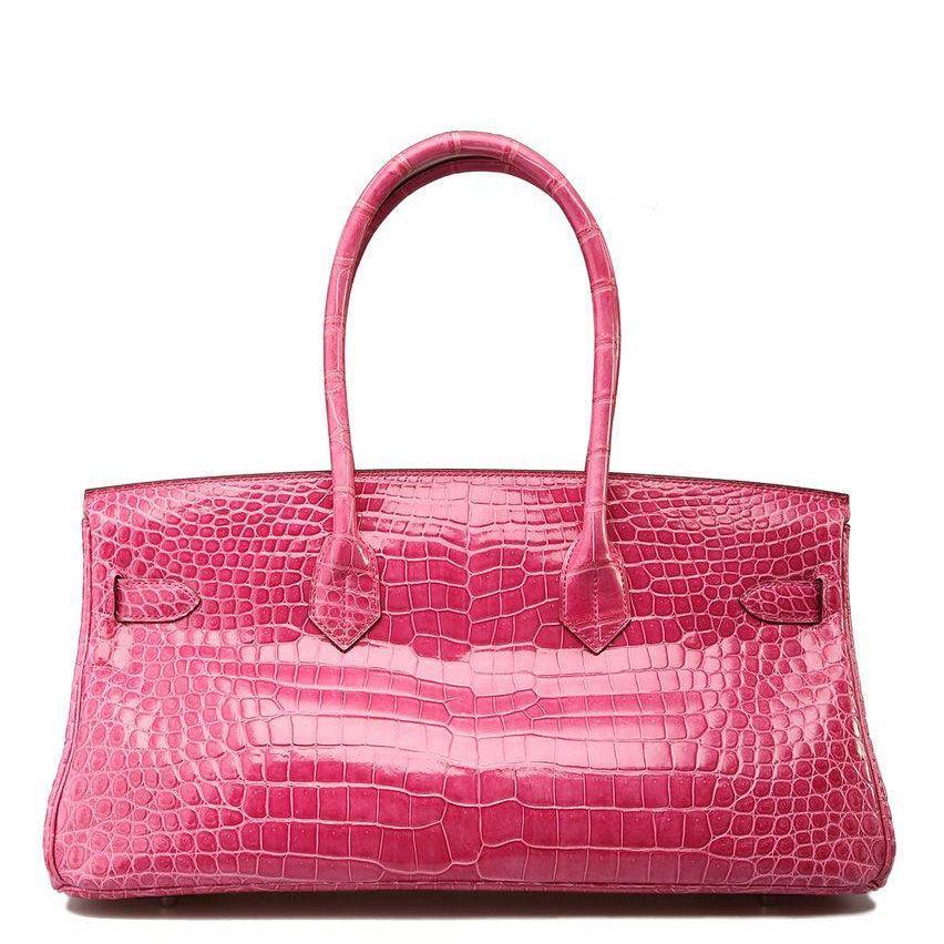 Hermès Shoulder Birkin 42 JPG Rose Tyrien Shiny Porosus Crocodile Palladium Hardware
