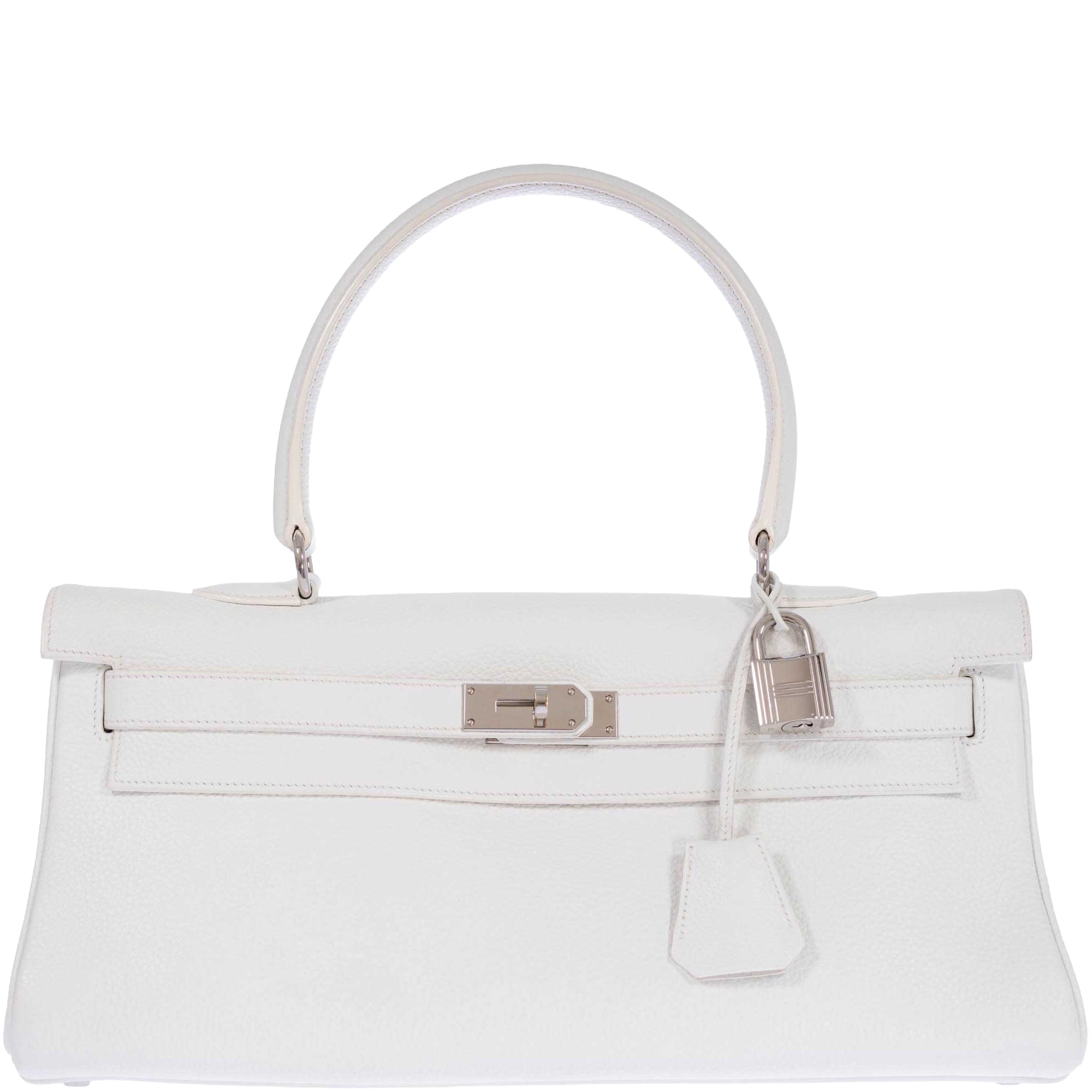 Hermès Shoulder Kelly 42 JPG Blanc Clemence Palladium Hardware
