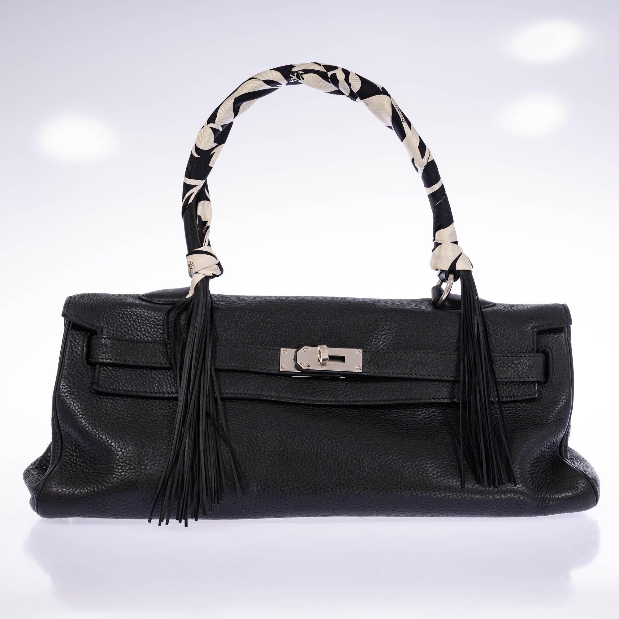 Hermès Shoulder Kelly 42 JPG Noir Clemence Palladium Hardware