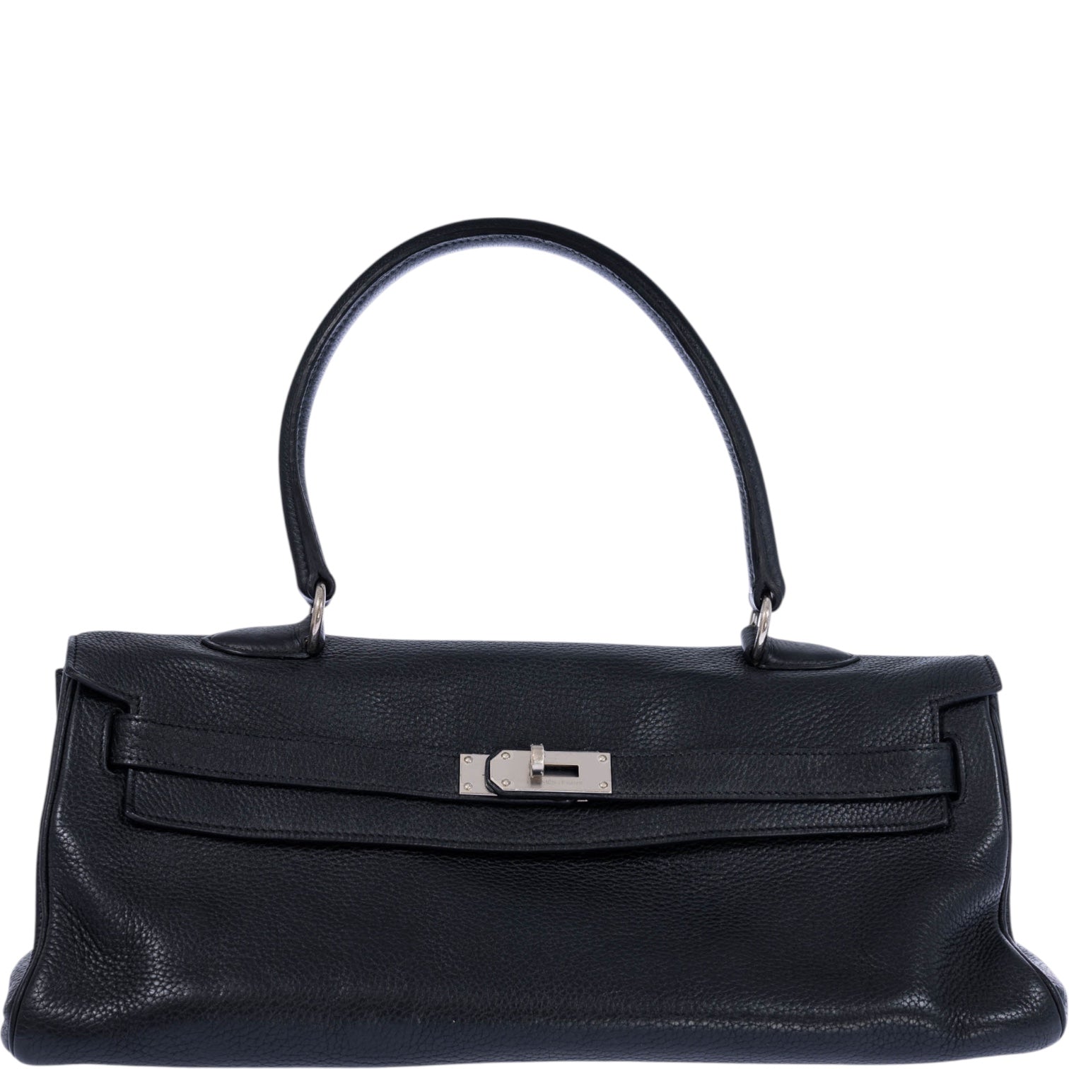 Hermès Shoulder Kelly 42 JPG Noir Clemence Palladium Hardware