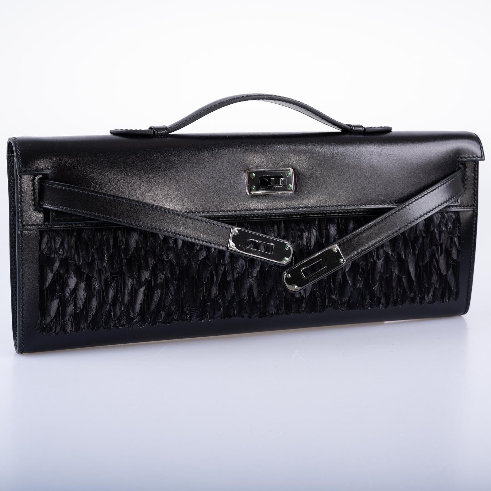 Hermès So Black Feather Kelly Cut Black Box PVD Hardware