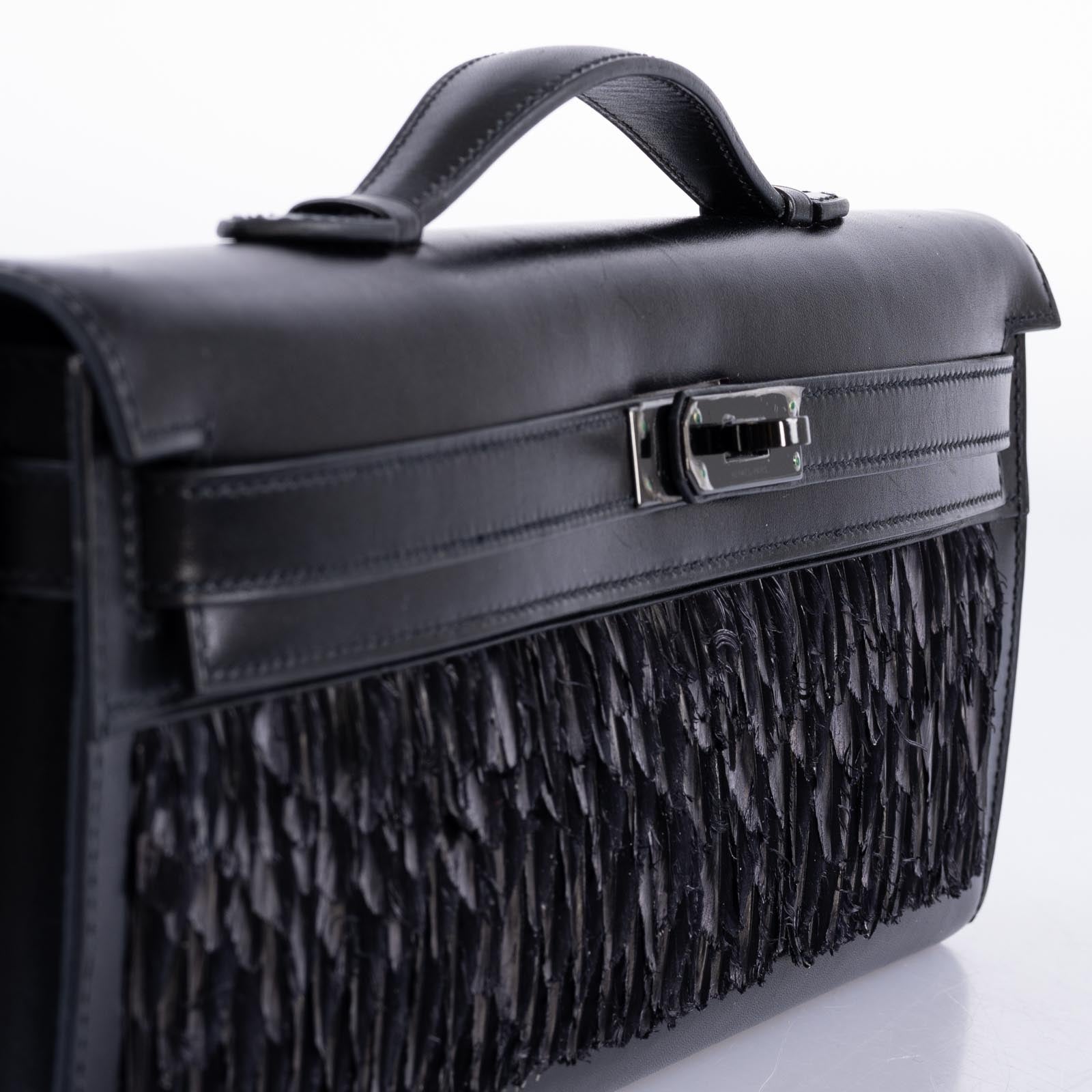 Hermès So Black Feather Kelly Cut Black Box PVD Hardware