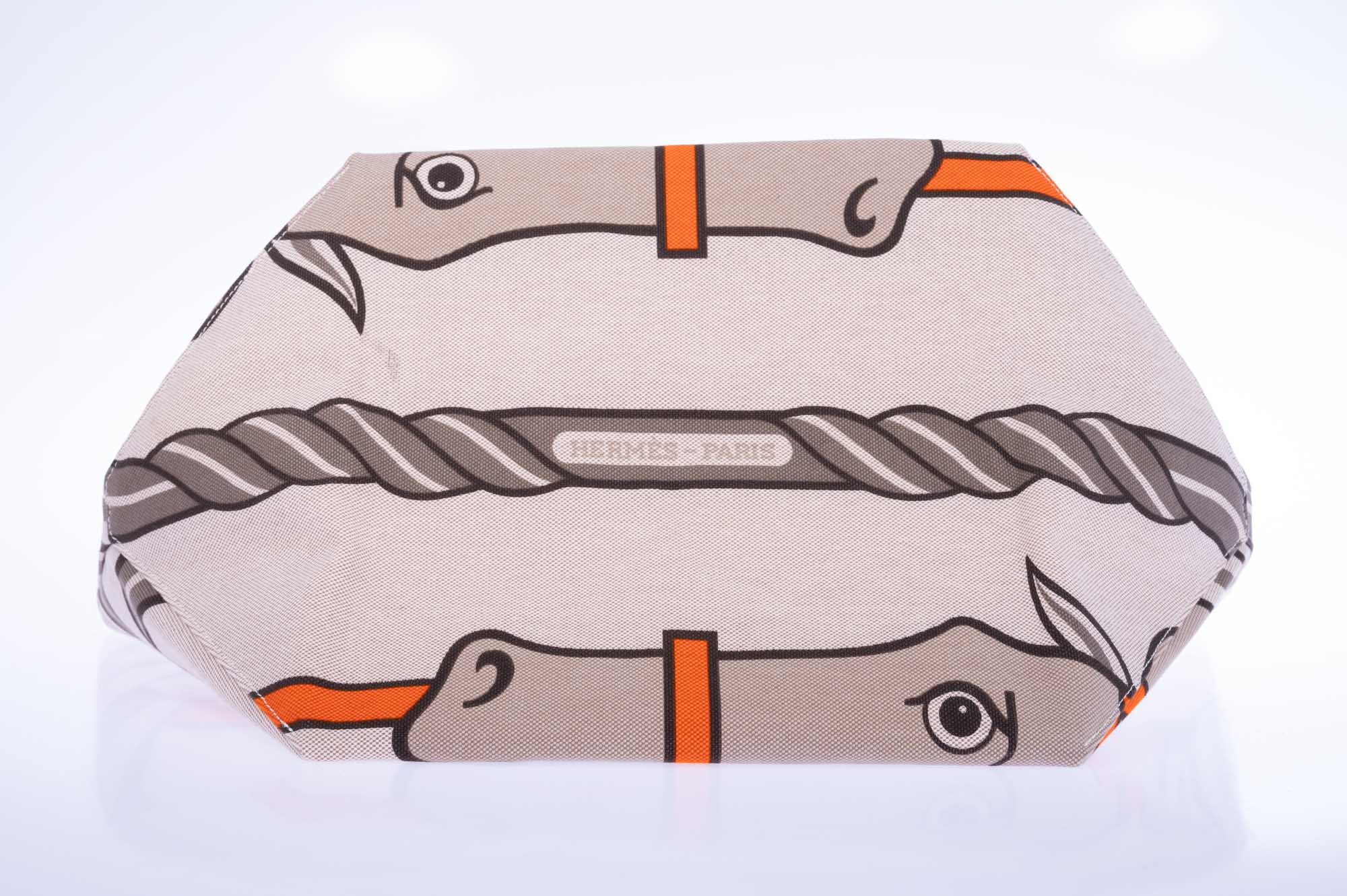 Hermès Steeple 31 Quadriga H Canvas Fauve Barenia Tote