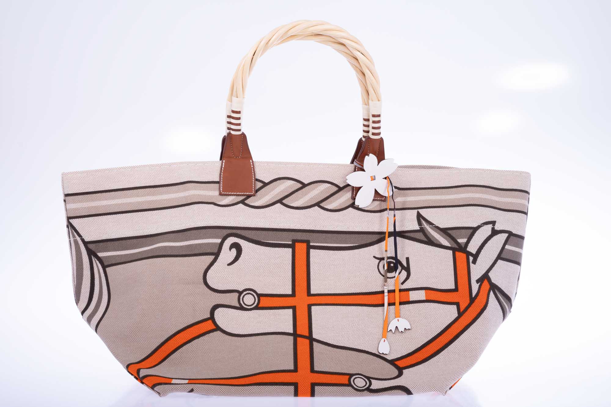 Hermès Steeple 31 Quadriga H Canvas Fauve Barenia Tote