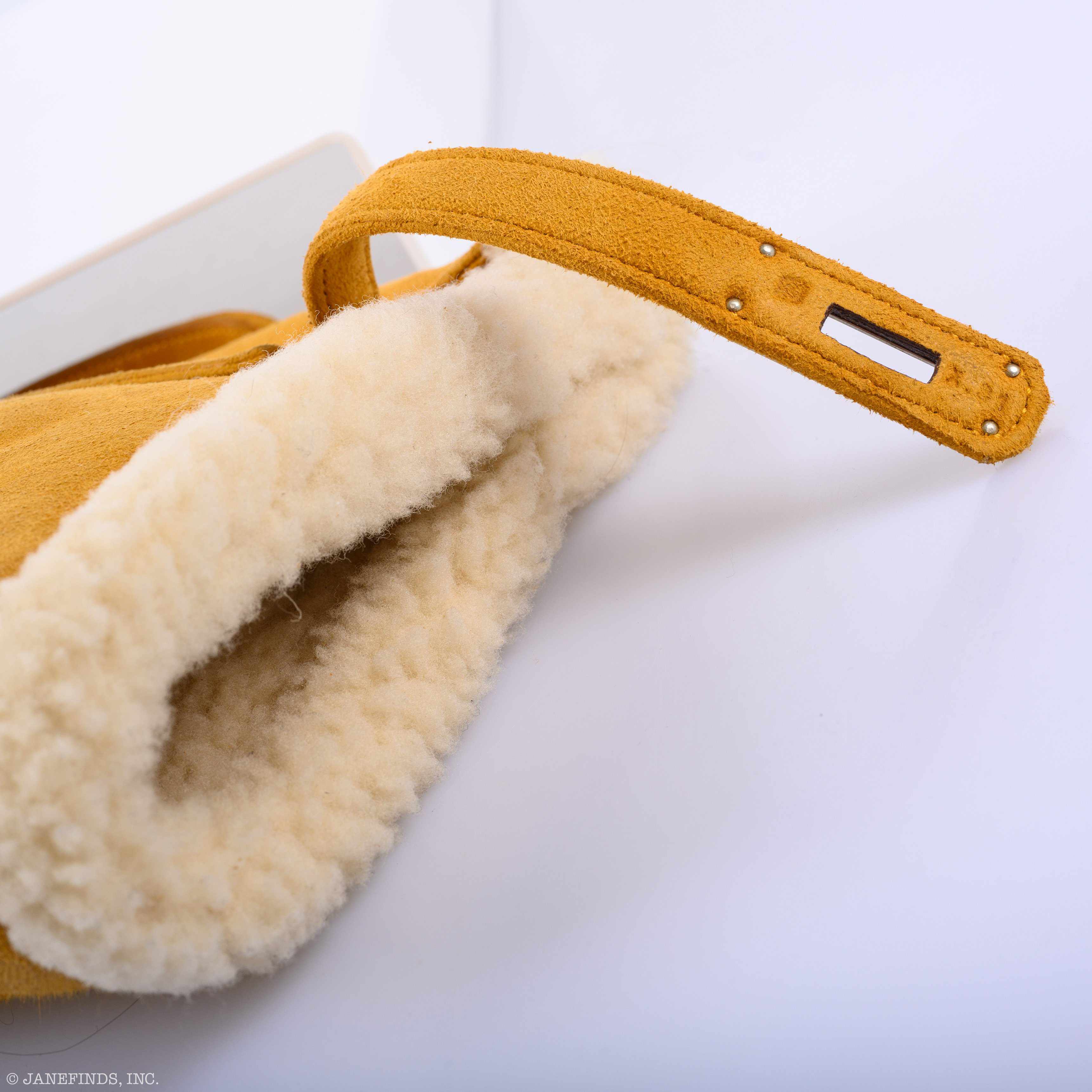 Hermès Teddy Kelly Muff Sable Doblis Suede & Mouton Shearling Palladium Hardware