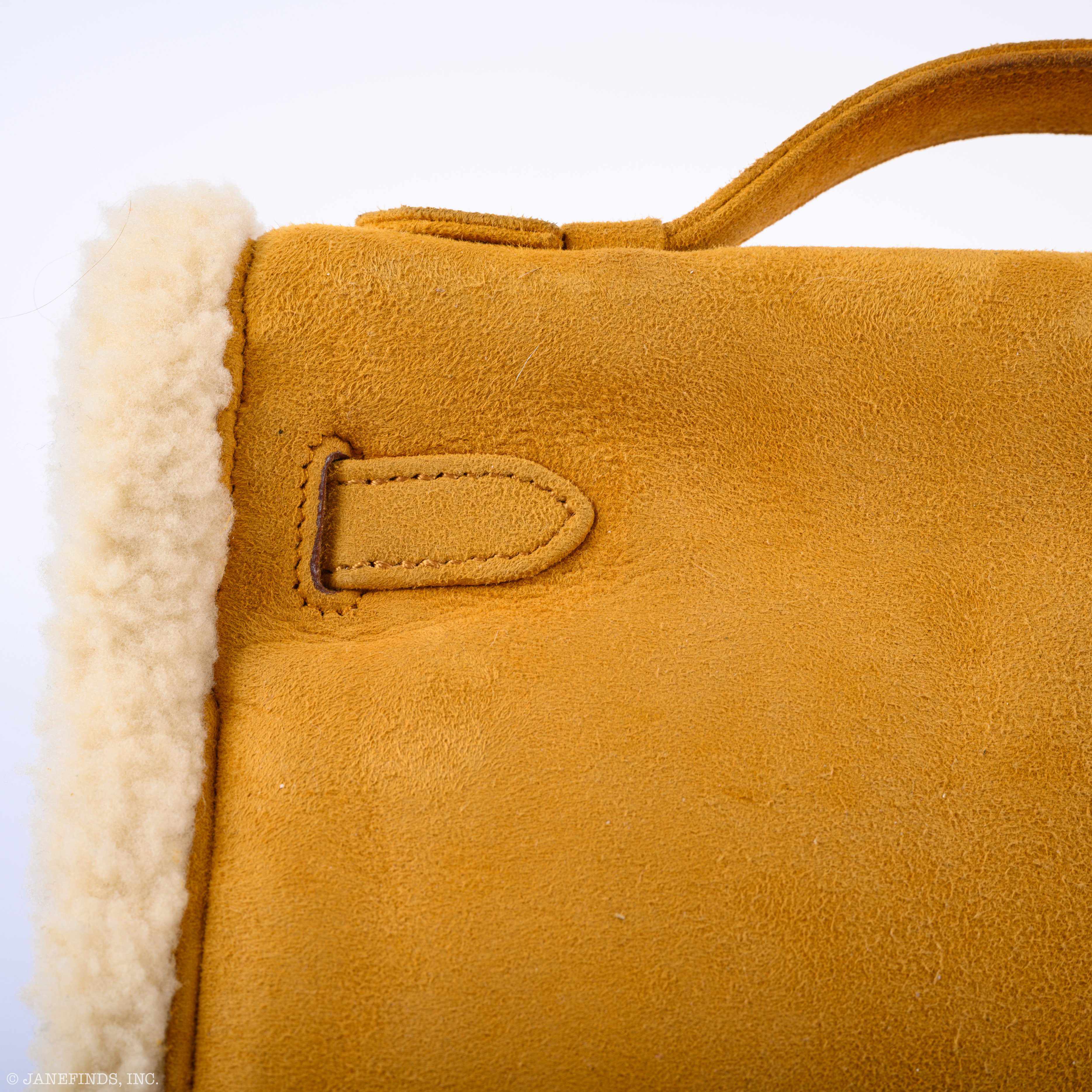 Hermès Teddy Kelly Muff Sable Doblis Suede & Mouton Shearling Palladium Hardware