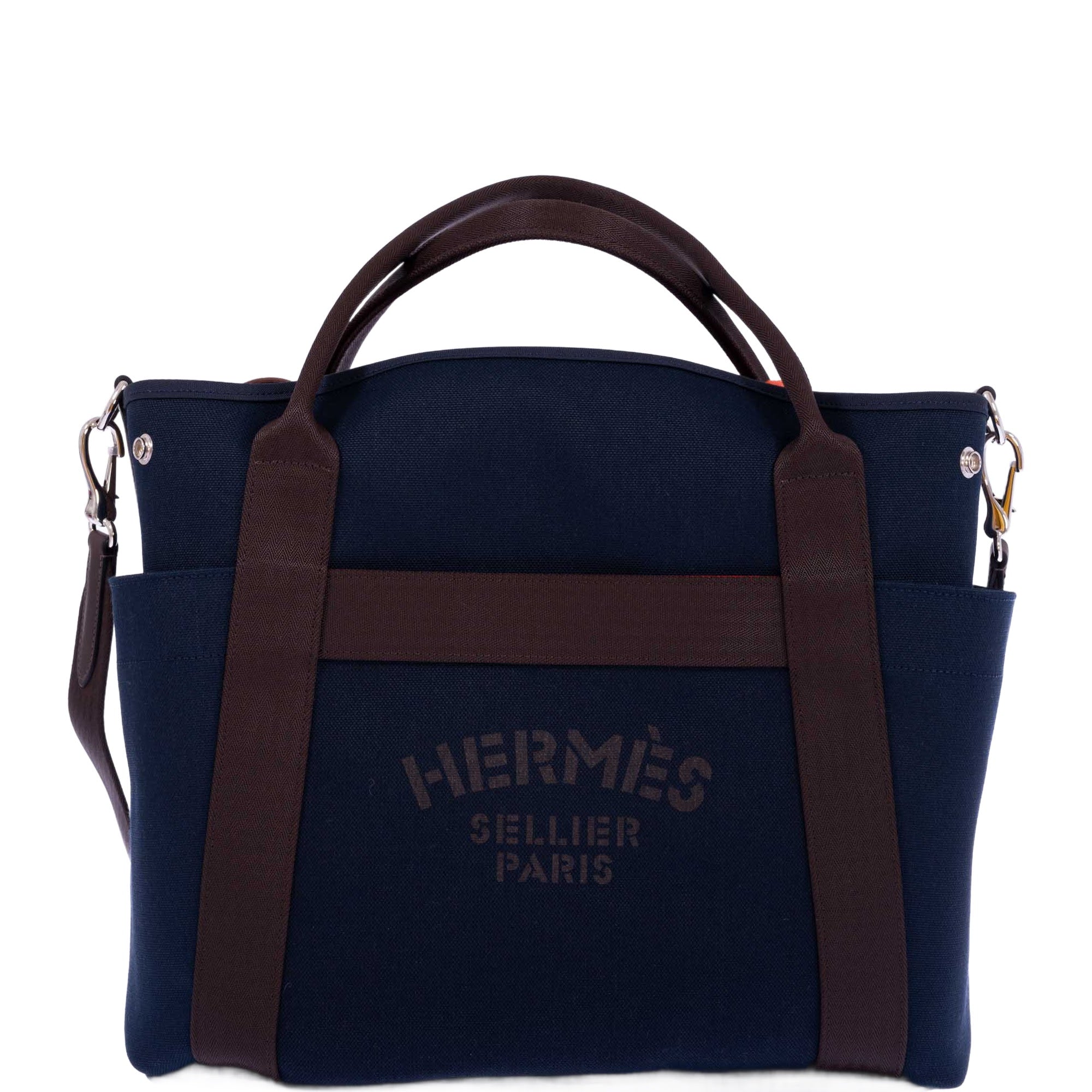Hermès Toile Sac De Pansage Groom Bleu Navy Feu