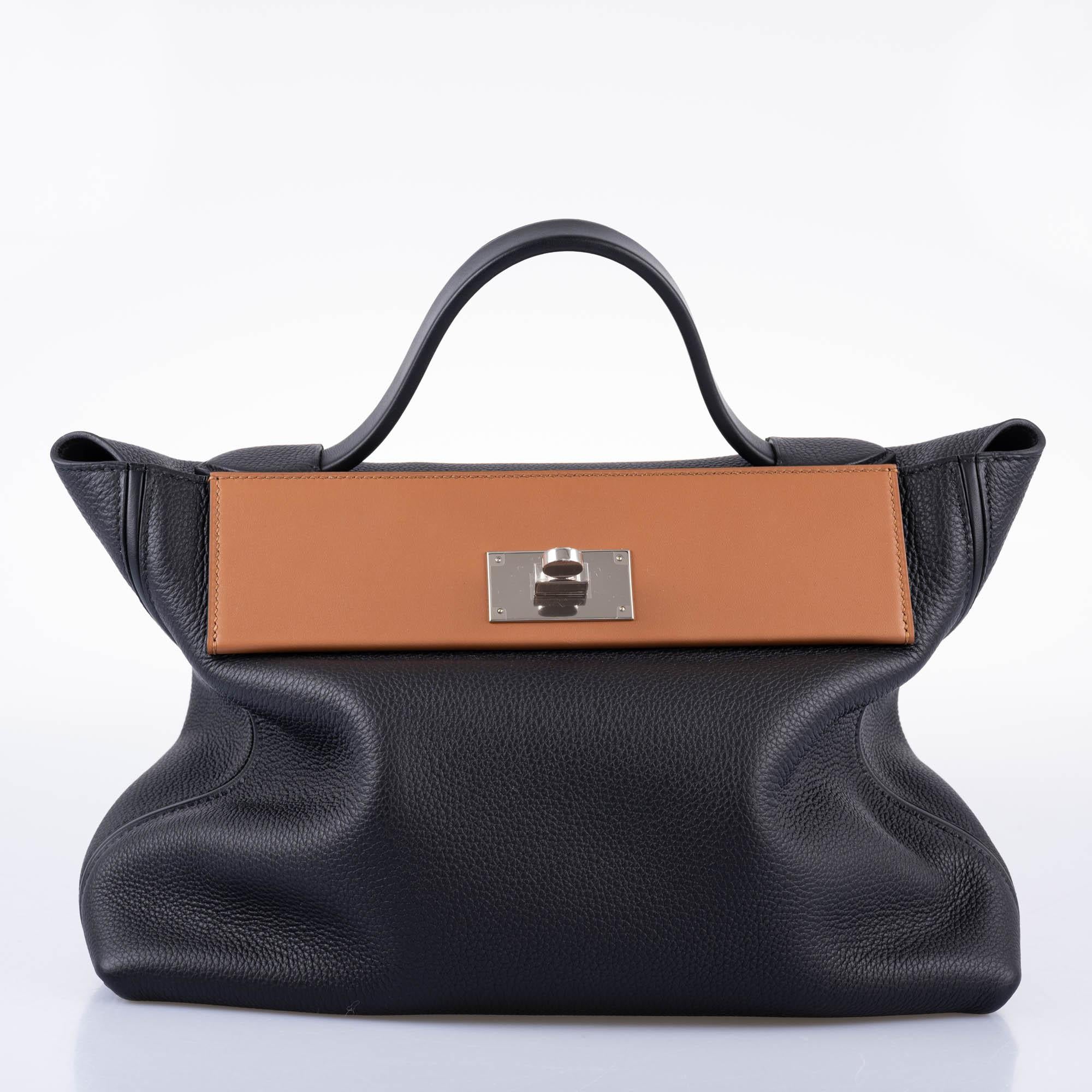 Hermès Touch 24/24 35 Black Togo and Matte Alligator Palladium Hardware